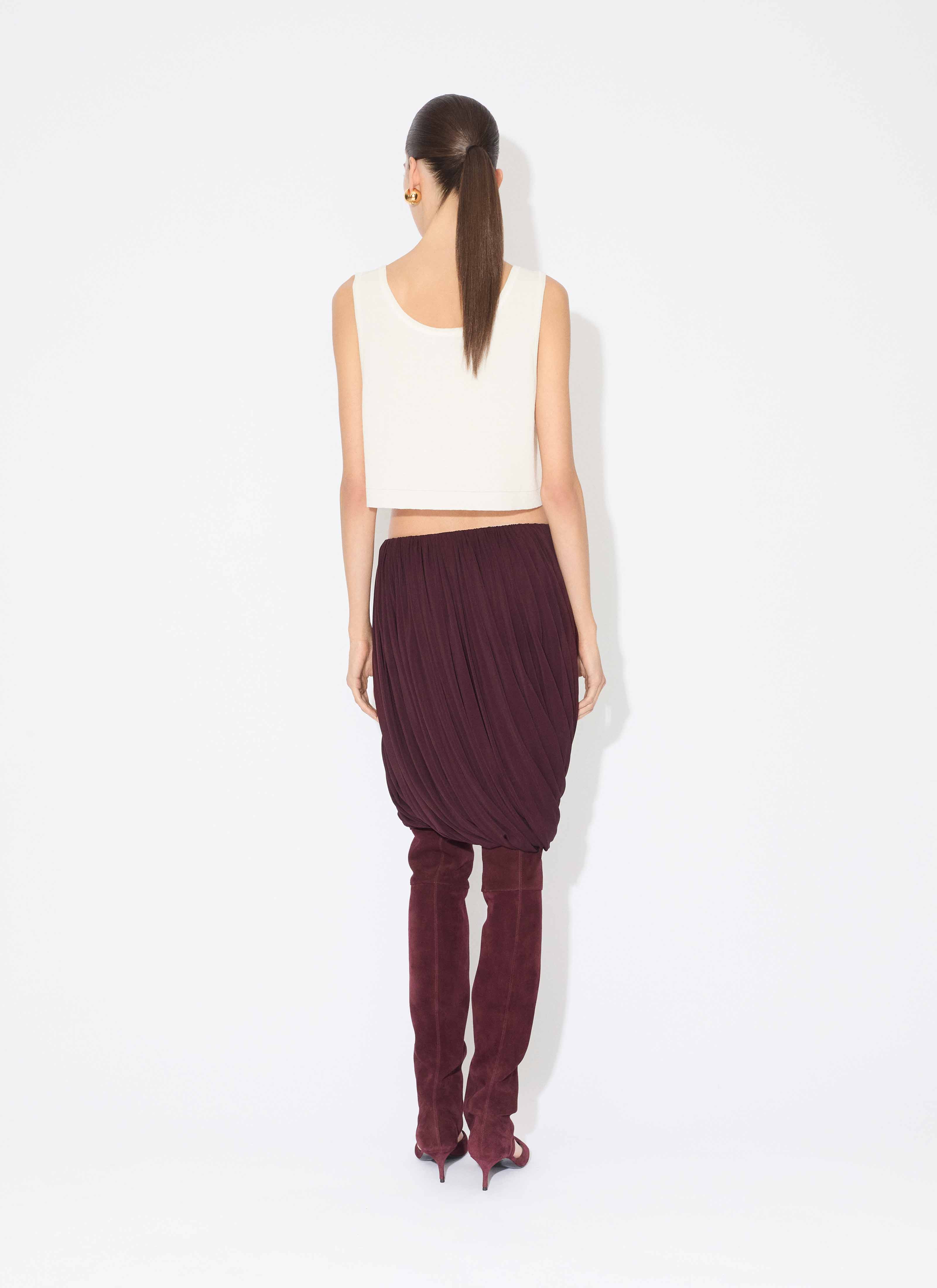 ALAÏA WHITE COTTON KNIT TANK TOP