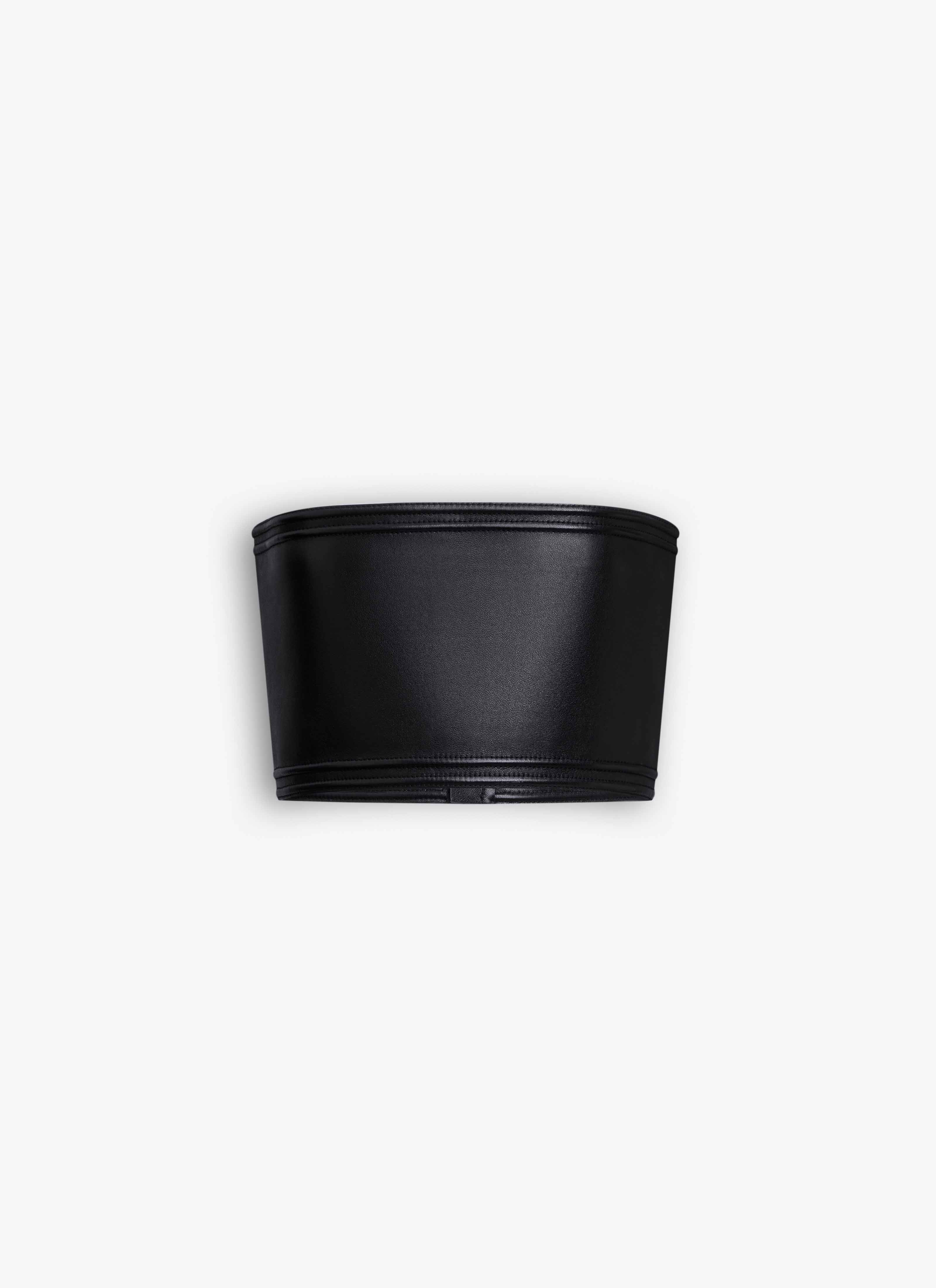 ALAÏA BLACK LEATHER BUSTIER