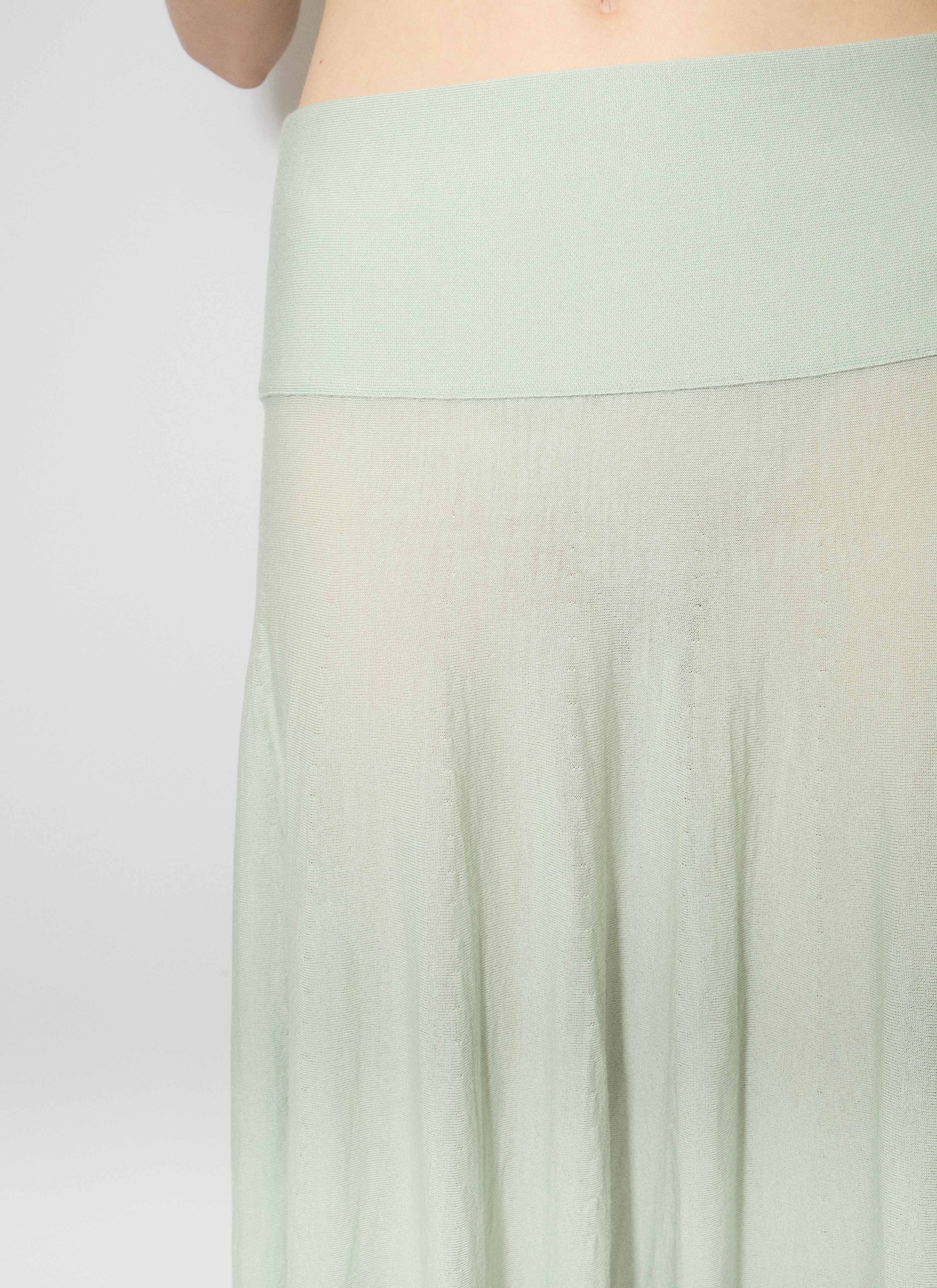 ALAÏA GREEN MERINO WOOL MAXI SKIRT