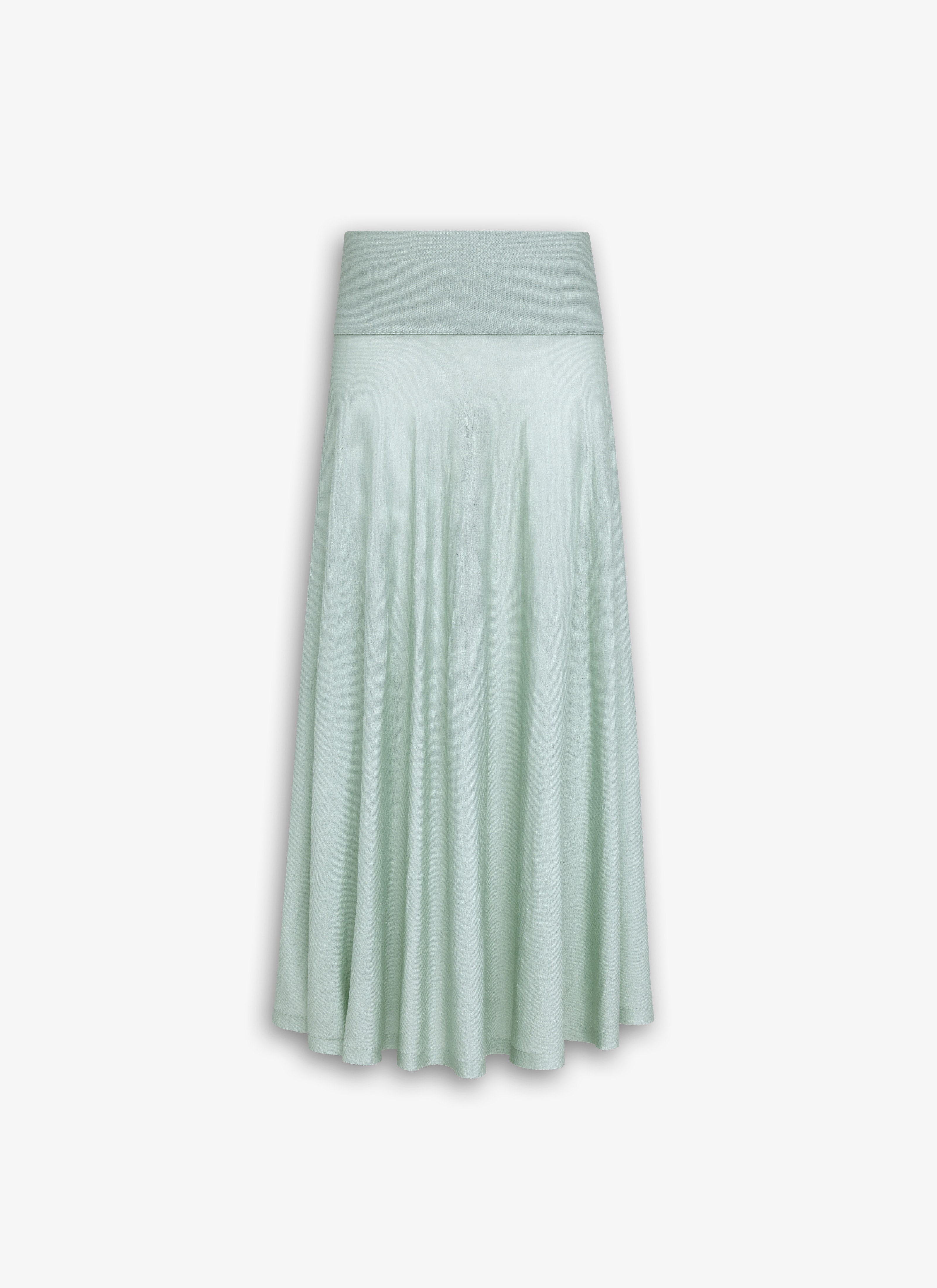 ALAÏA GREEN MERINO WOOL MAXI SKIRT