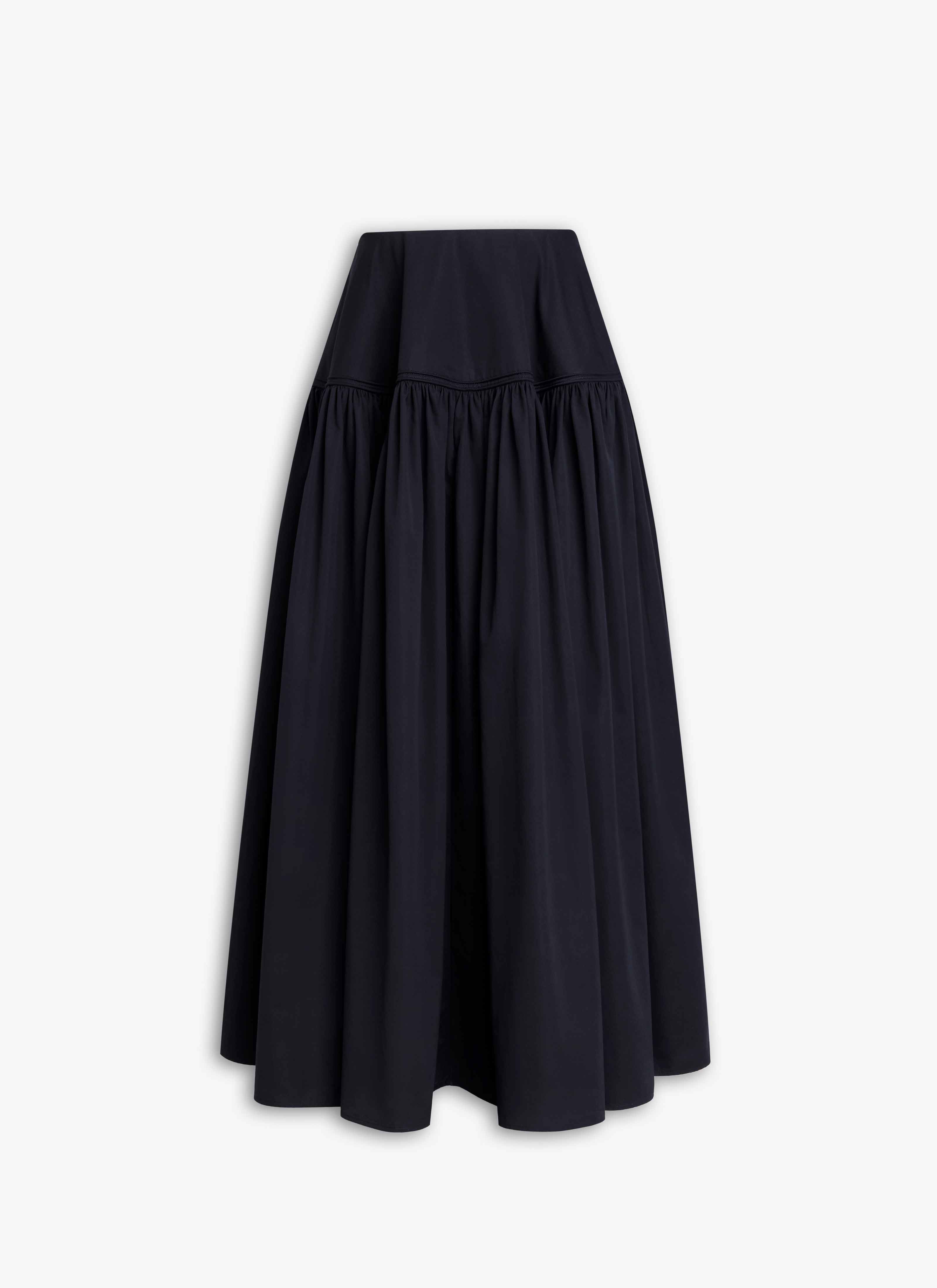 ALAÏA BLACK COTTON POPLIN FULL SKIRT
