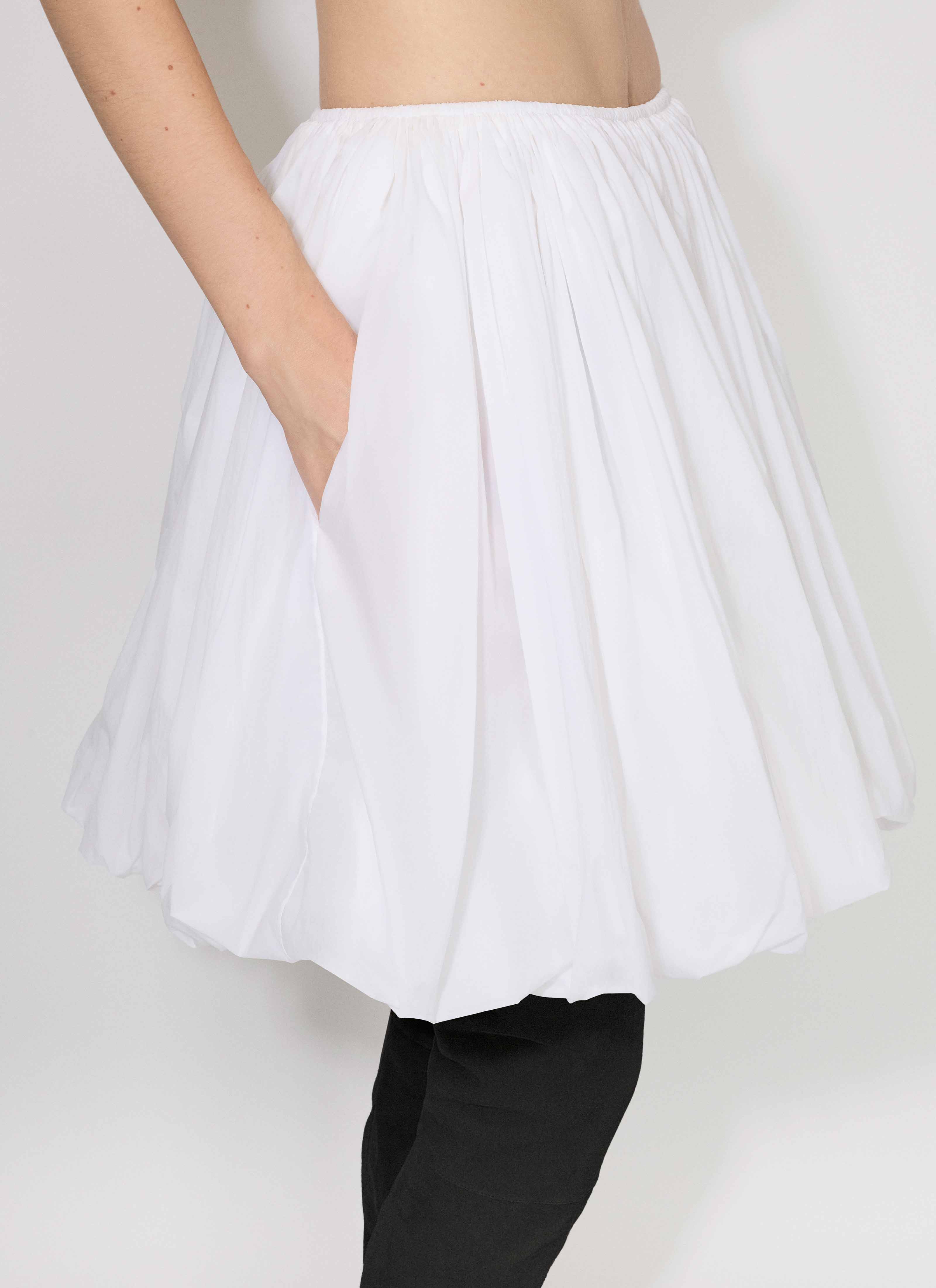 ALAÏA WHITE SOFT NYLON BUBBLE SKIRT
