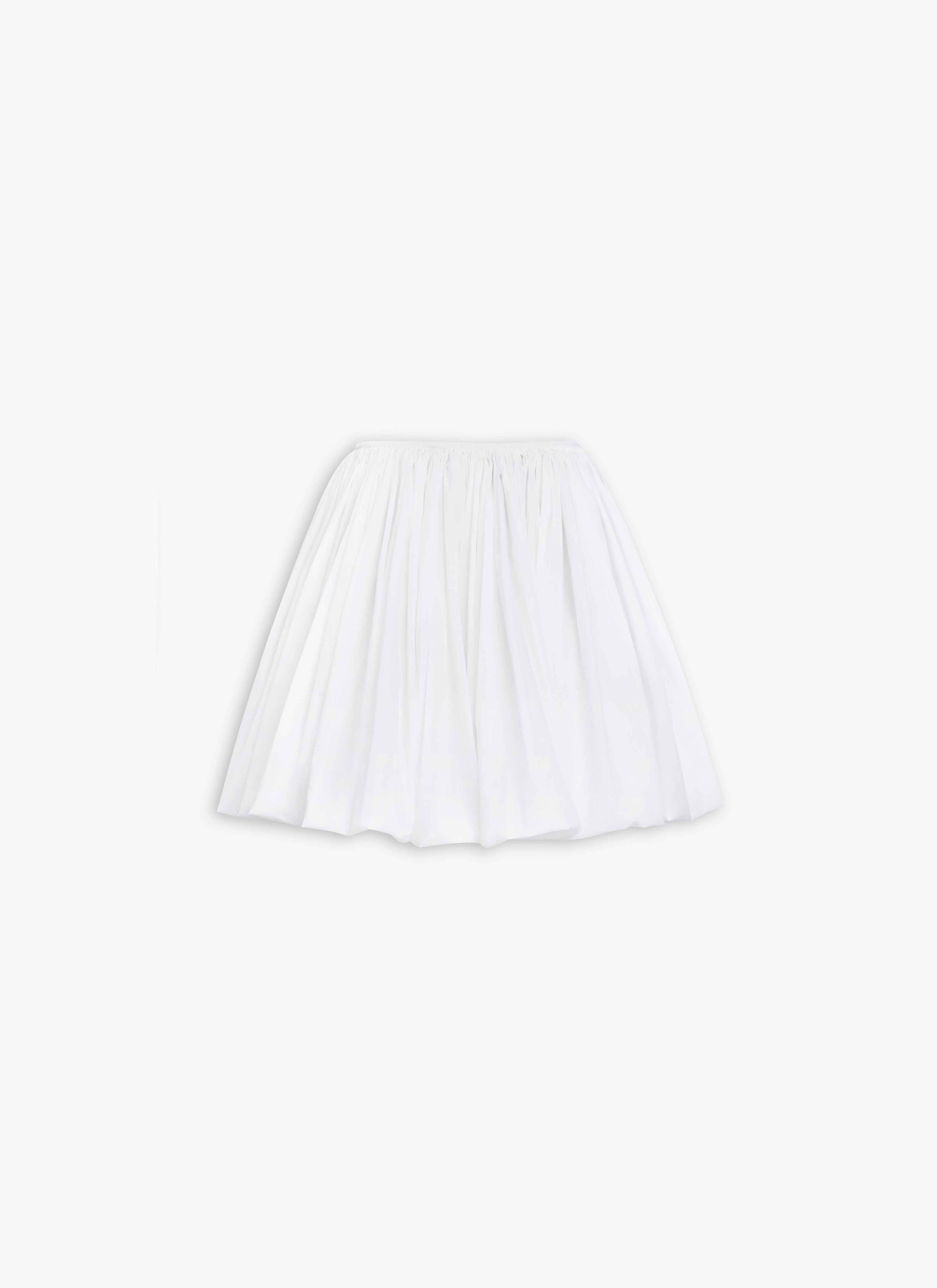 ALAÏA WHITE SOFT NYLON BUBBLE SKIRT