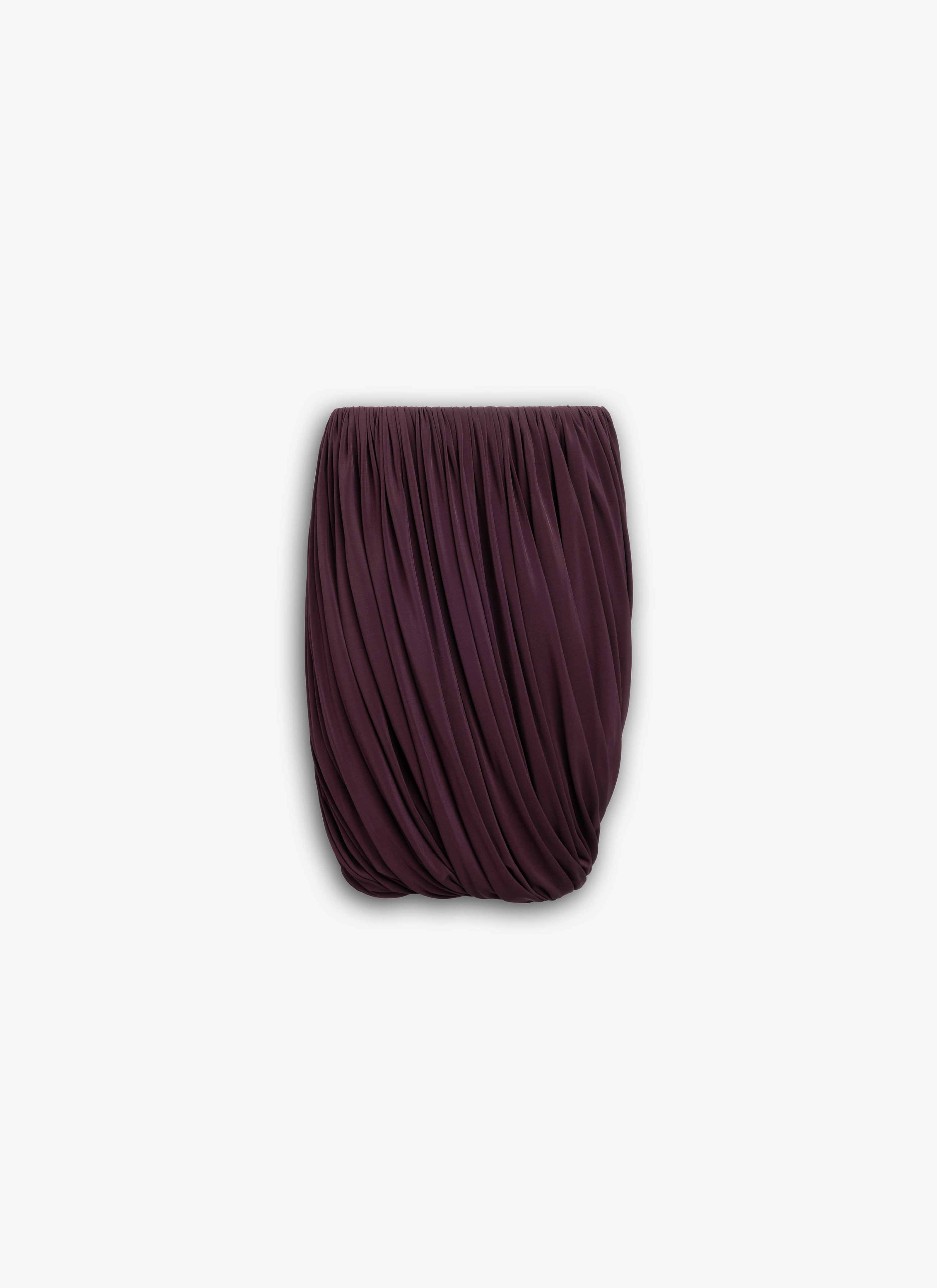 ALAÏA BURGUNDY SOFT JERSEY TWISTED SKIRT
