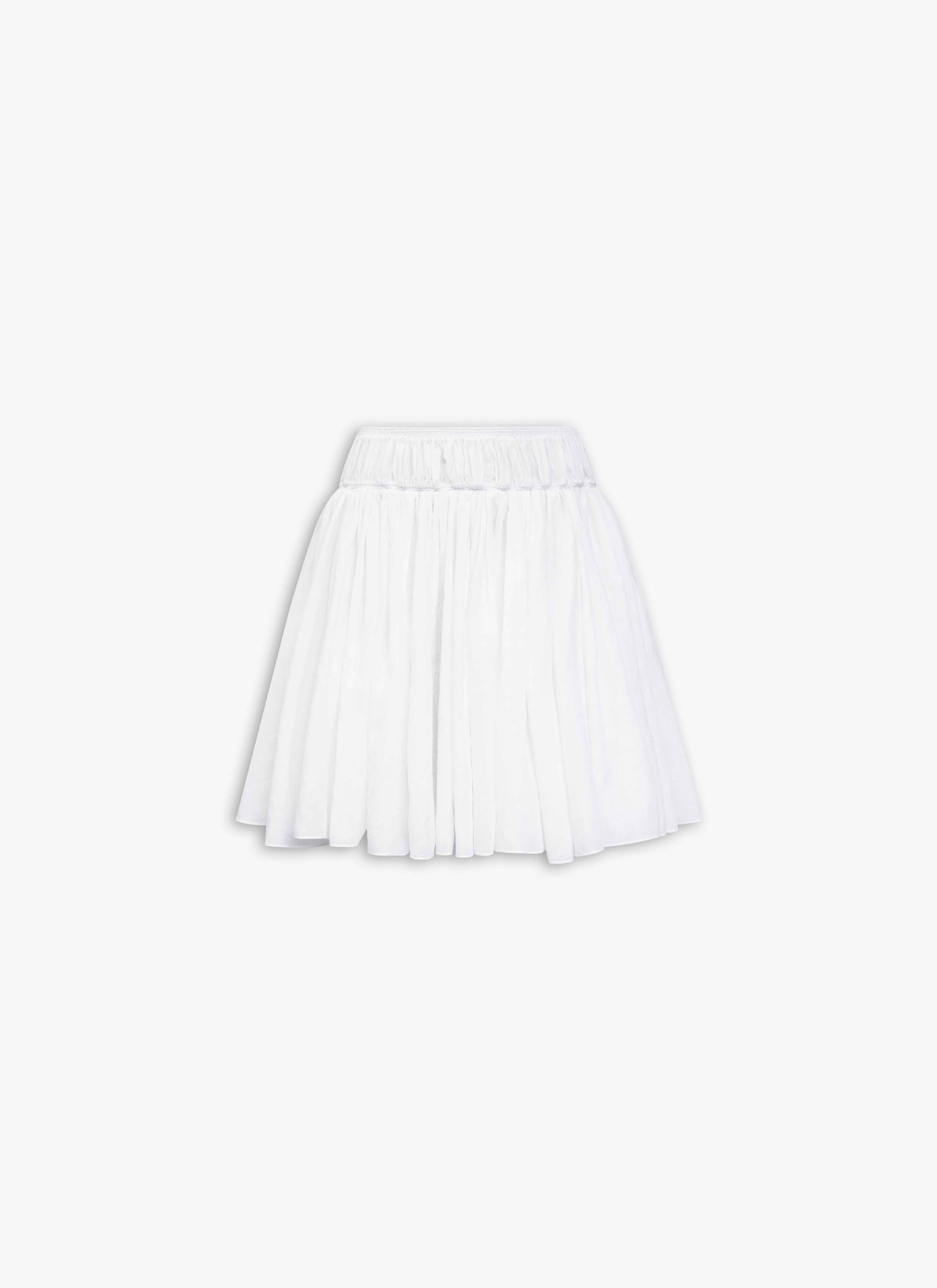 ALAÏA WHITE COTTON LINEN SKIRT