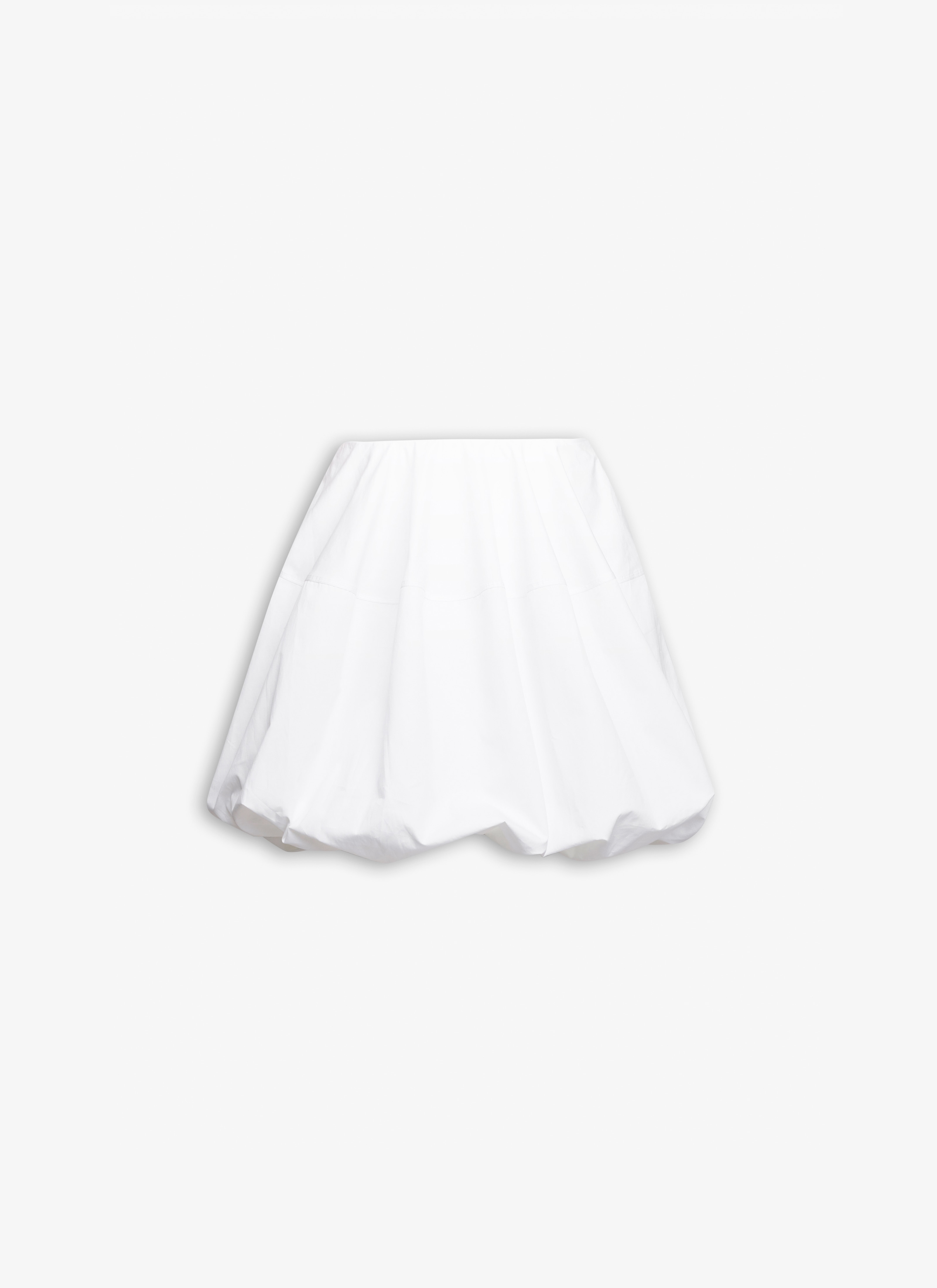 ALAÏA WHITE COTTON POPLIN BALLOON SKIRT