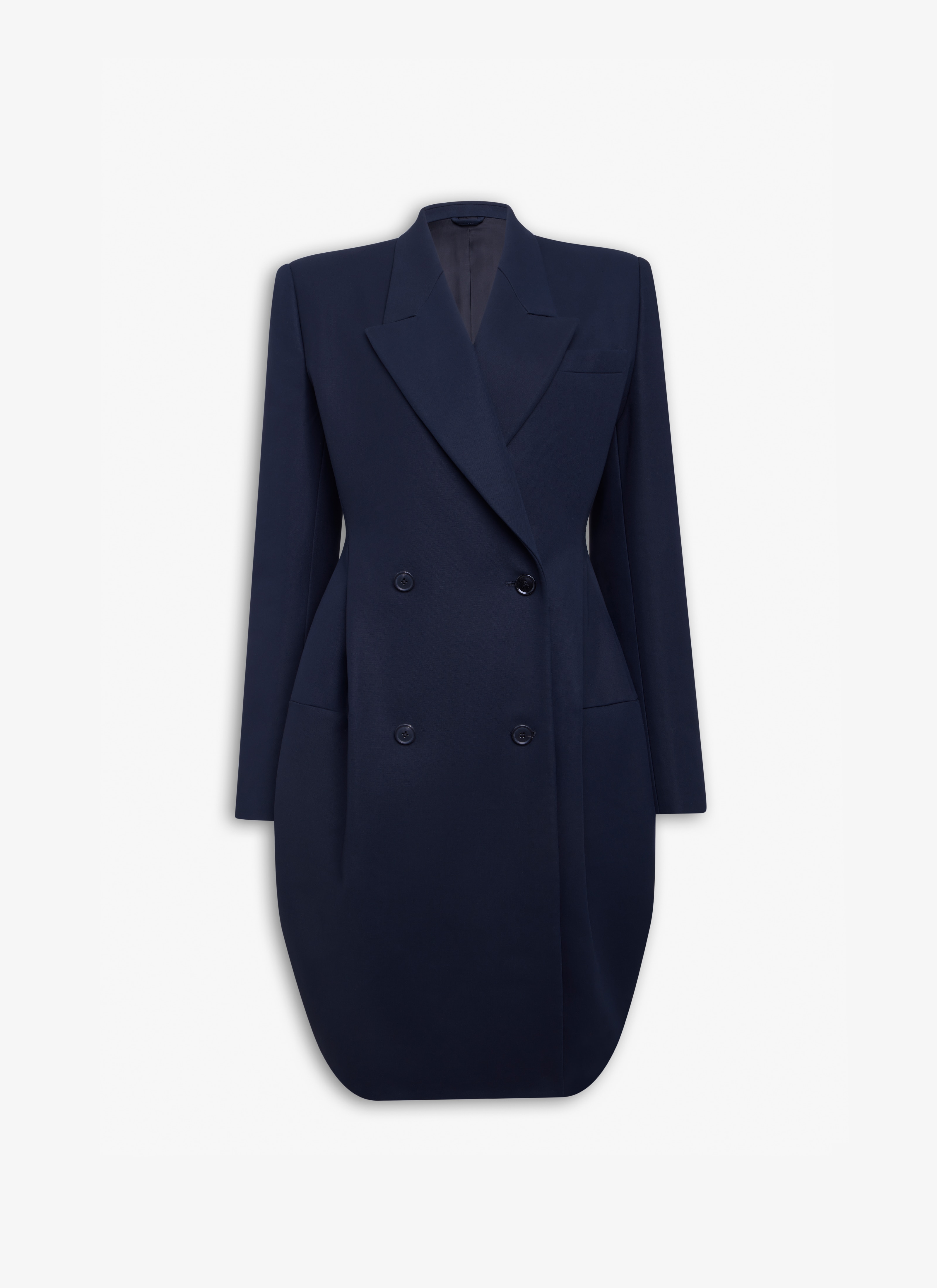 ALAÏA DARK BLUE ROUND COTTON COAT