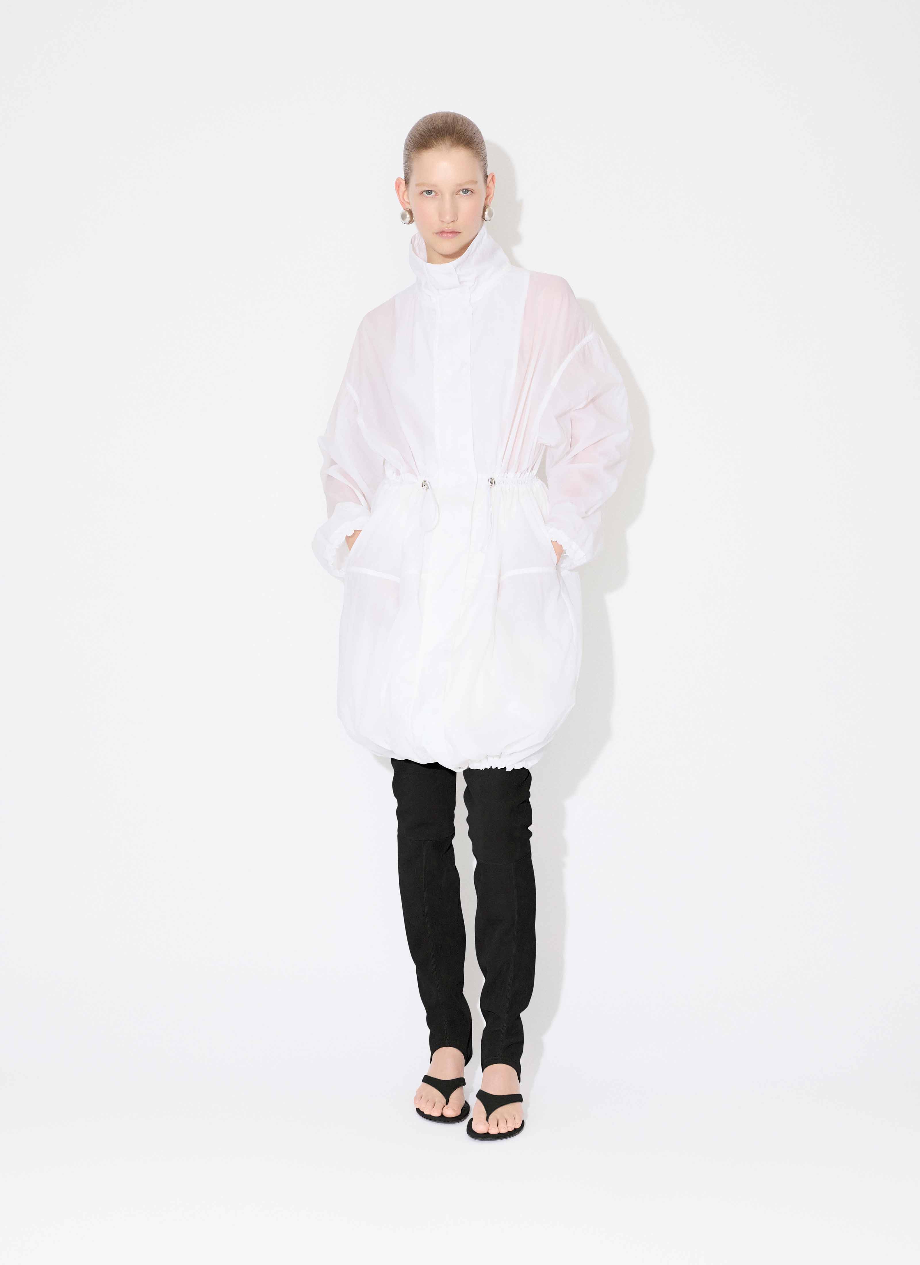 ALAÏA PARKA BALLON EN NYLON SOUPLE BLANC
