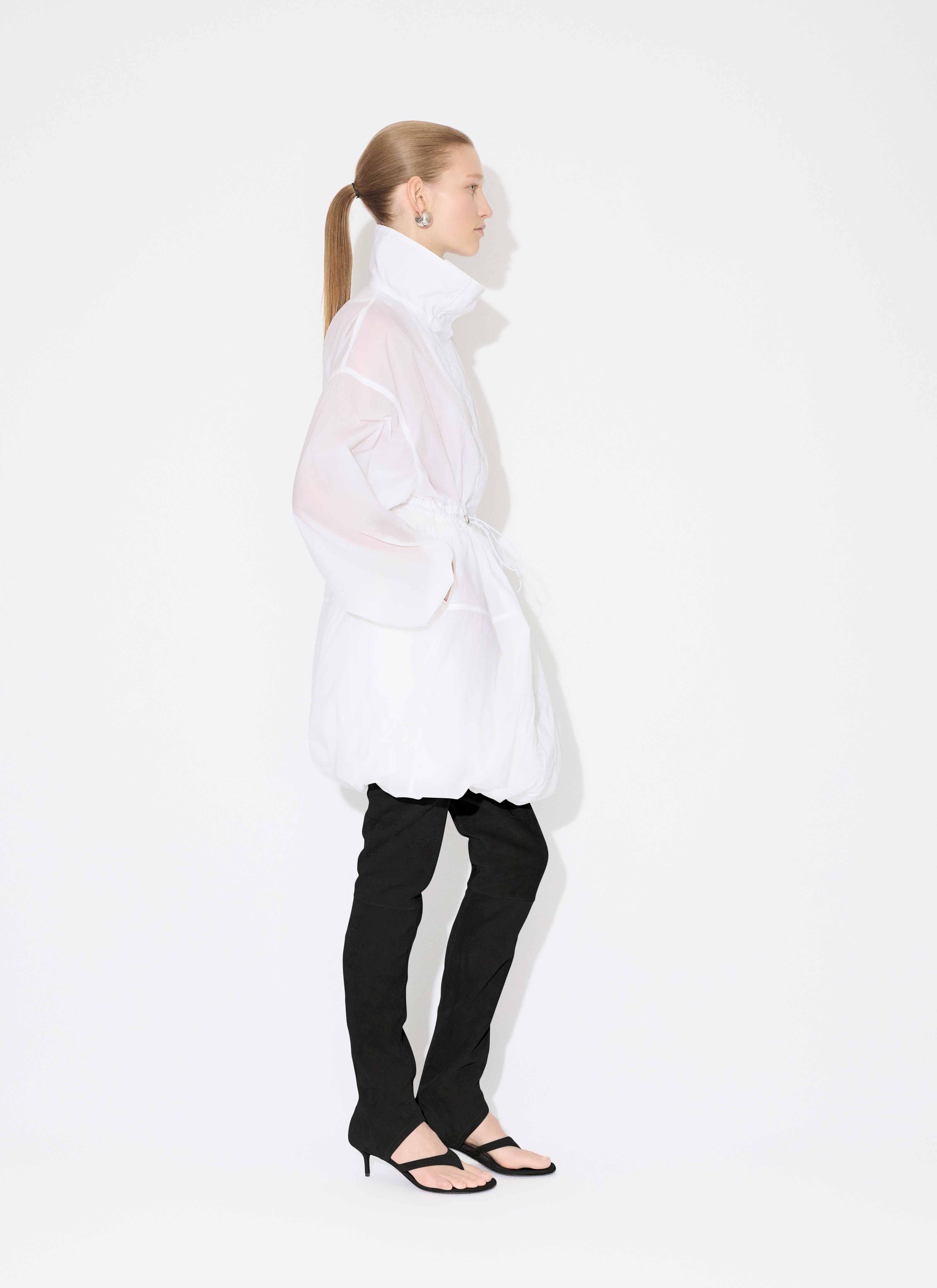 ALAÏA WHITE SOFT NYLON BUBBLE PARKA
