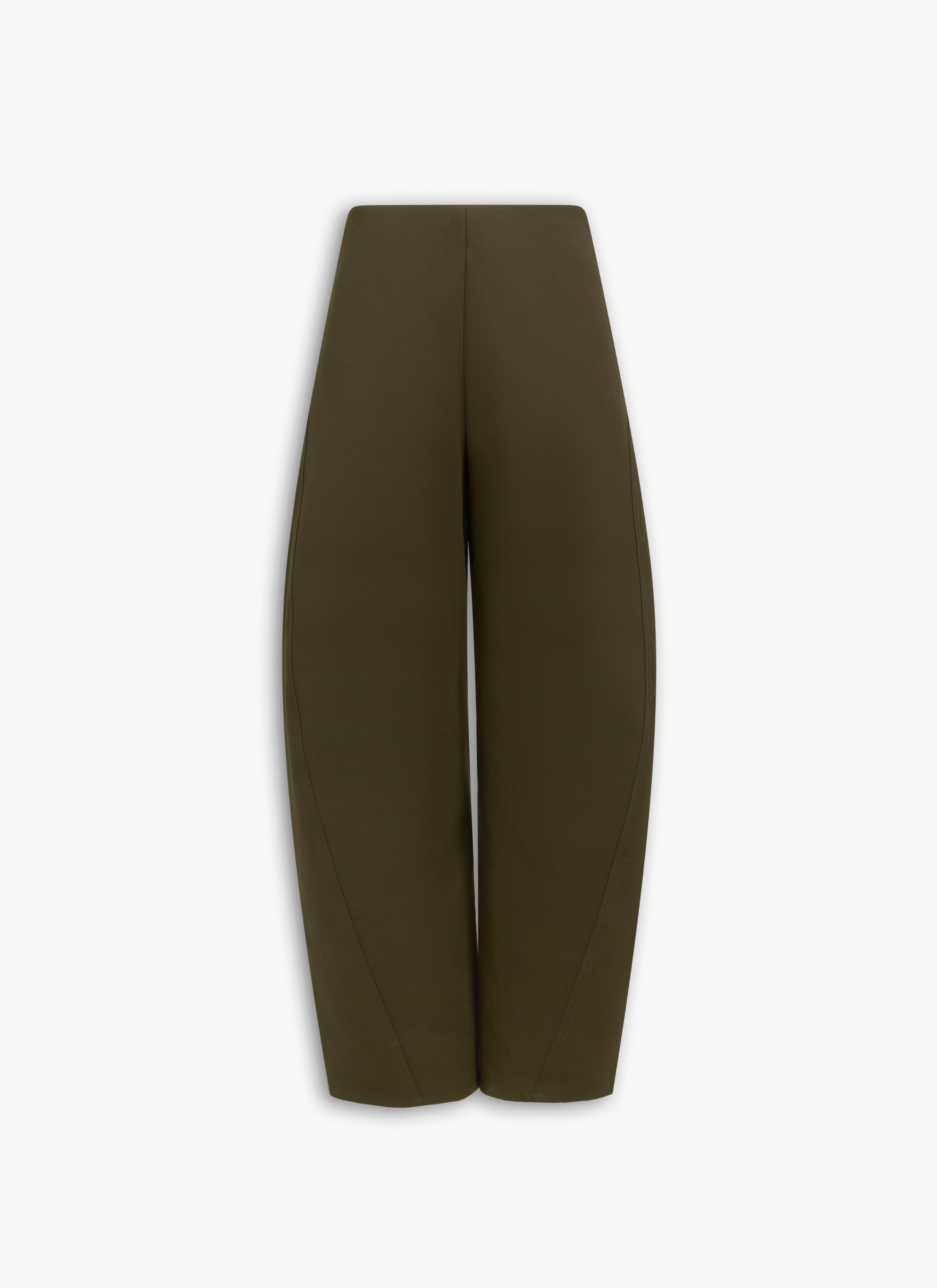 ALAÏA ダークグリーン ダブルコットン ラウンドパンツ