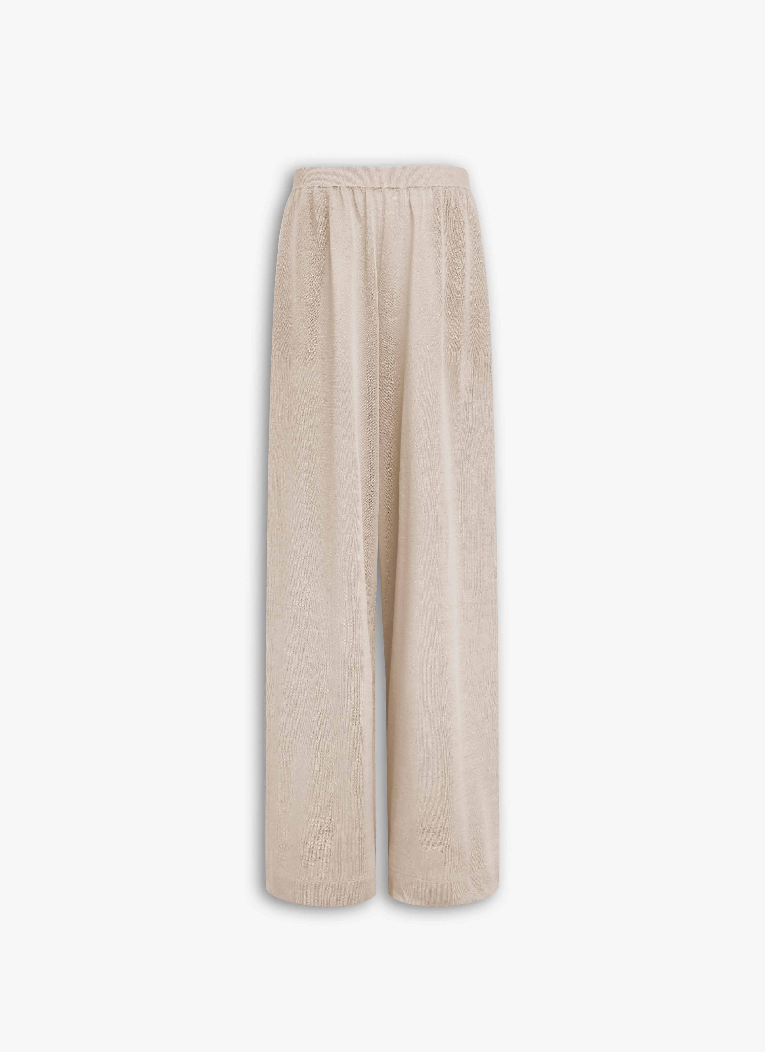 ALAÏA BEIGE SILK LINEN PANTS