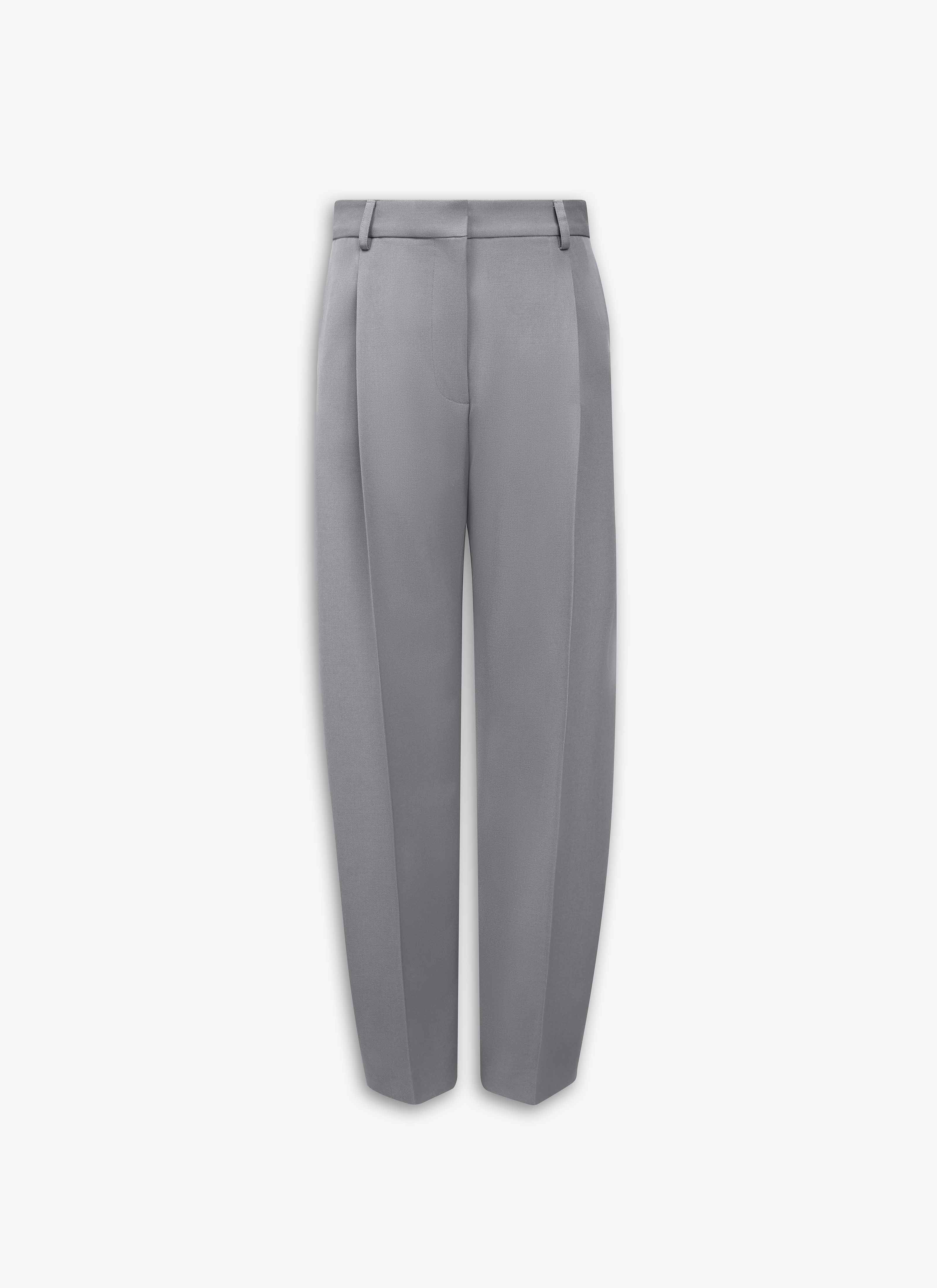 ALAÏA GRAY WOOL GABARDINE TROUSERS