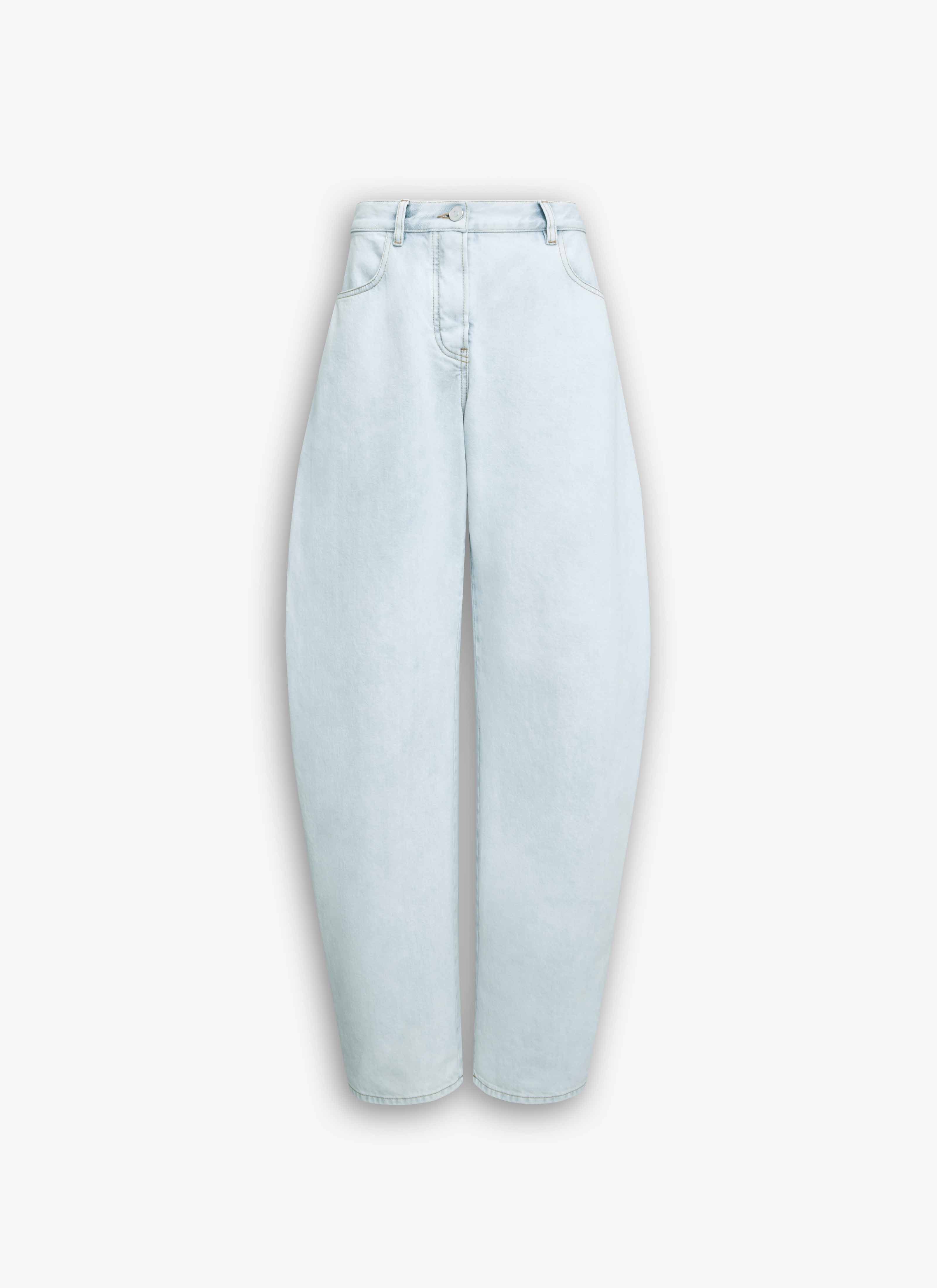 ALAÏA LIGHT BLUE LOW WAIST ROUND JEANS