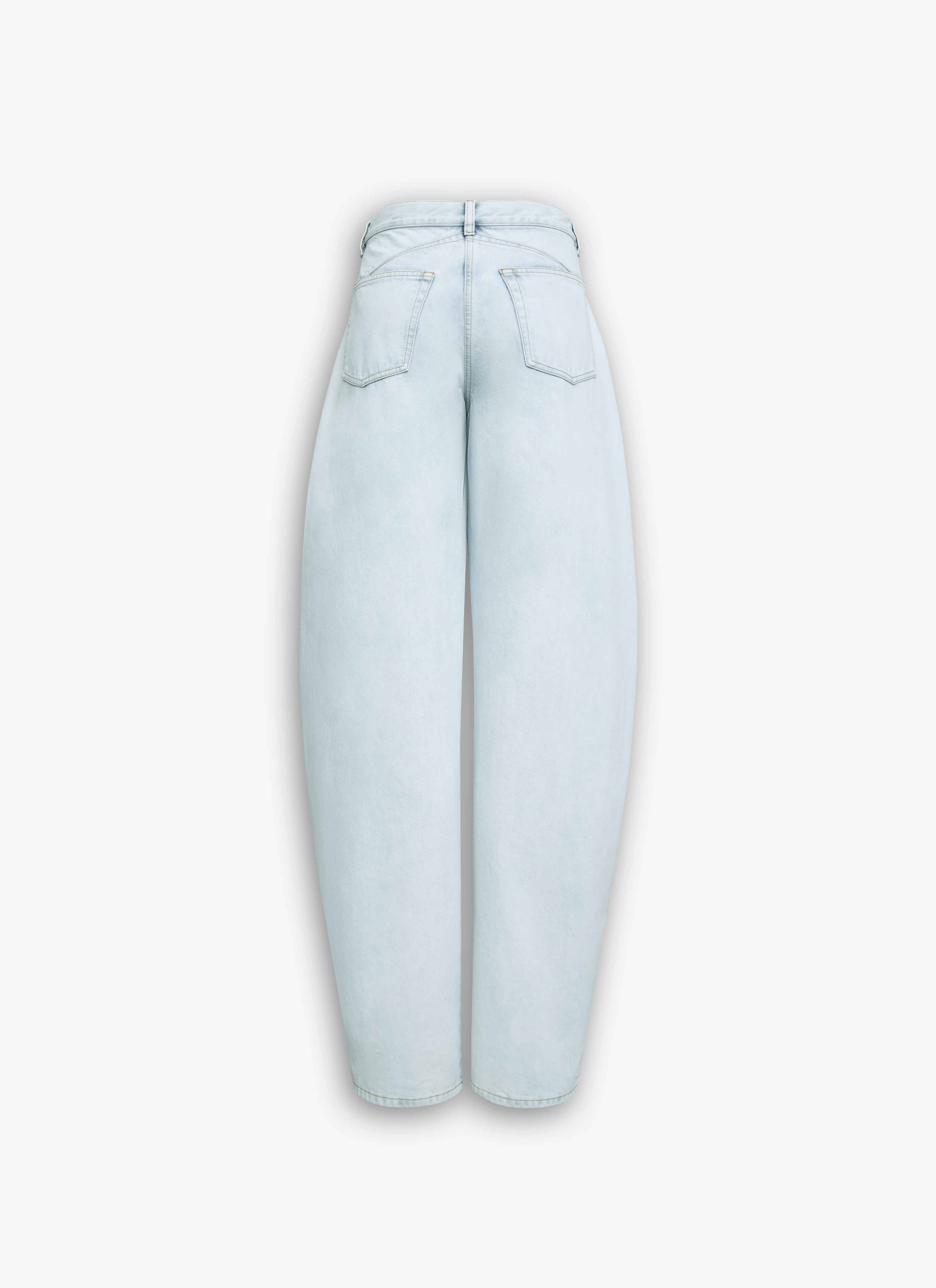 ALAÏA LIGHT BLUE LOW WAIST ROUND JEANS