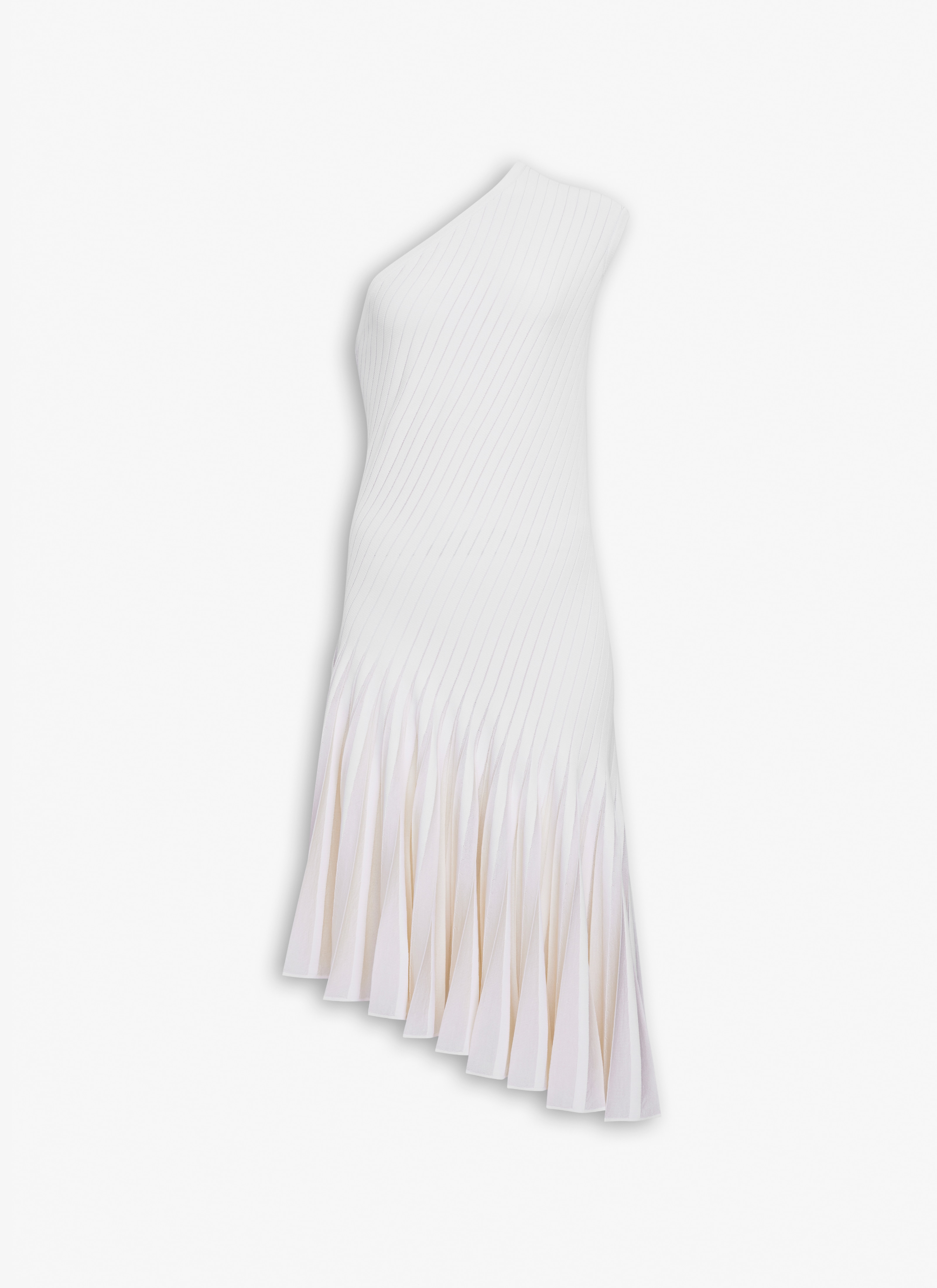 ALAÏA WHITE/CRAIE SCULPTING STRIPES DRESS