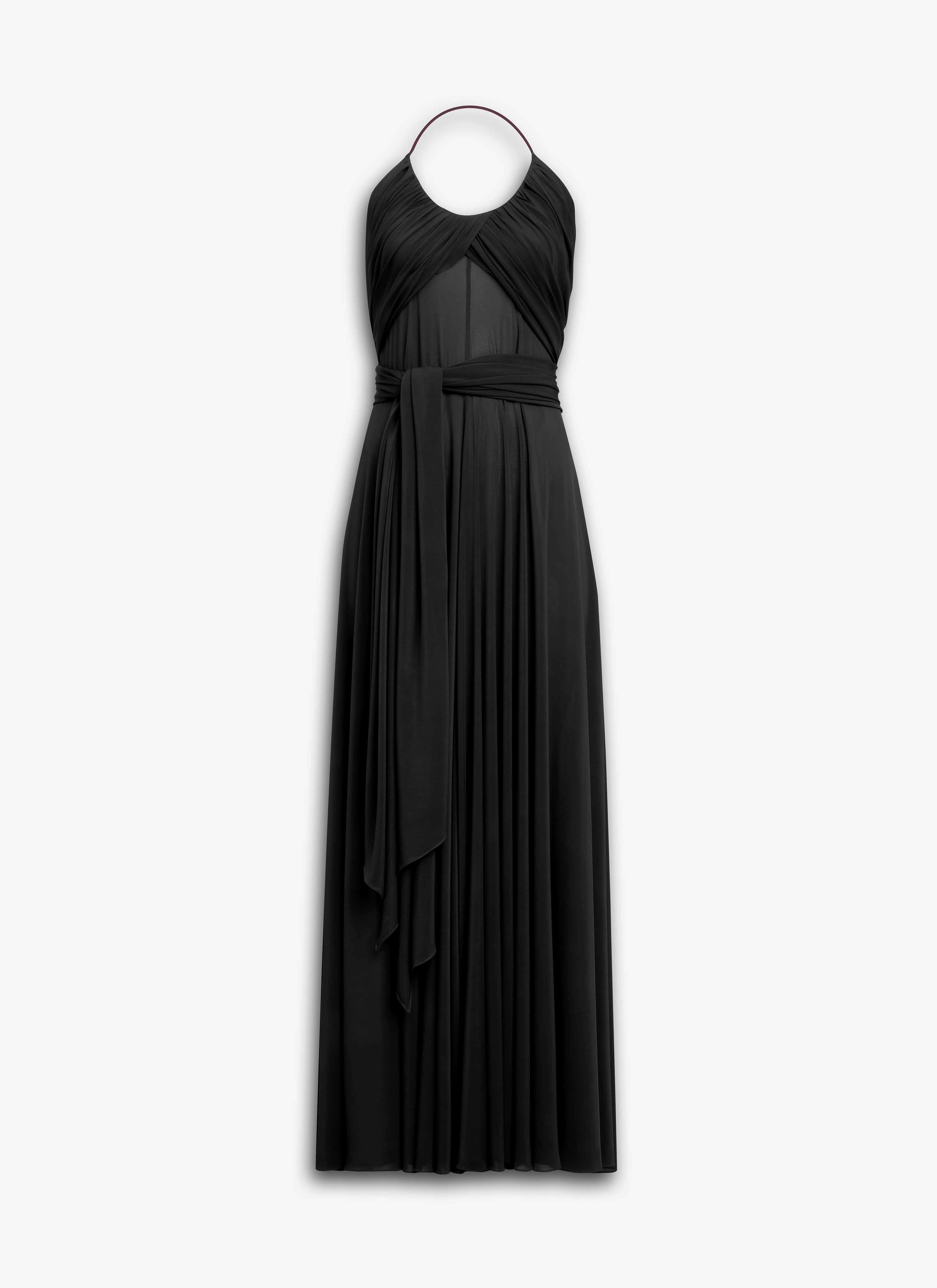 ALAÏA BLACK SOFT JERSEY CROSS DRESS