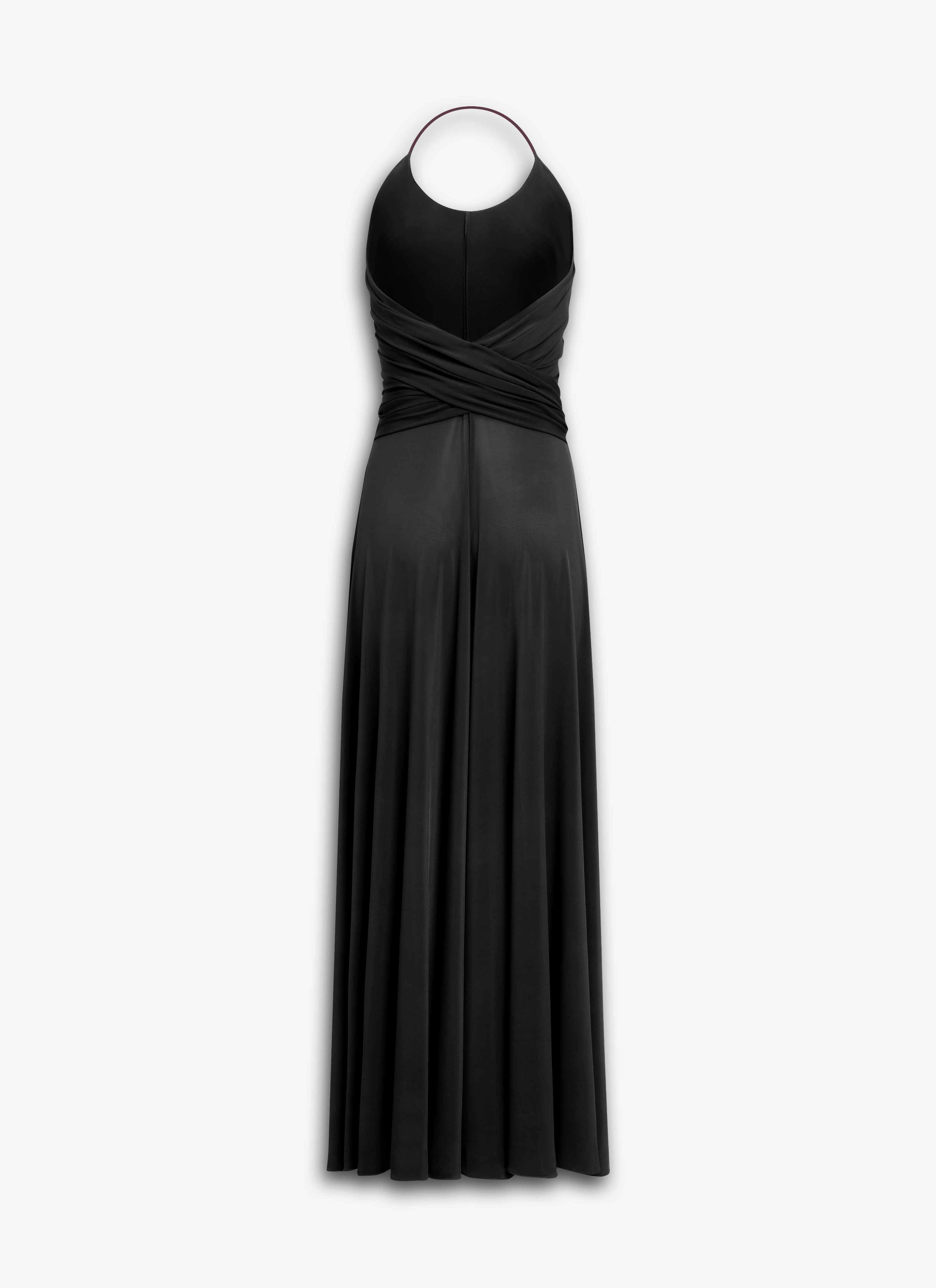 ALAÏA BLACK SOFT JERSEY CROSS DRESS