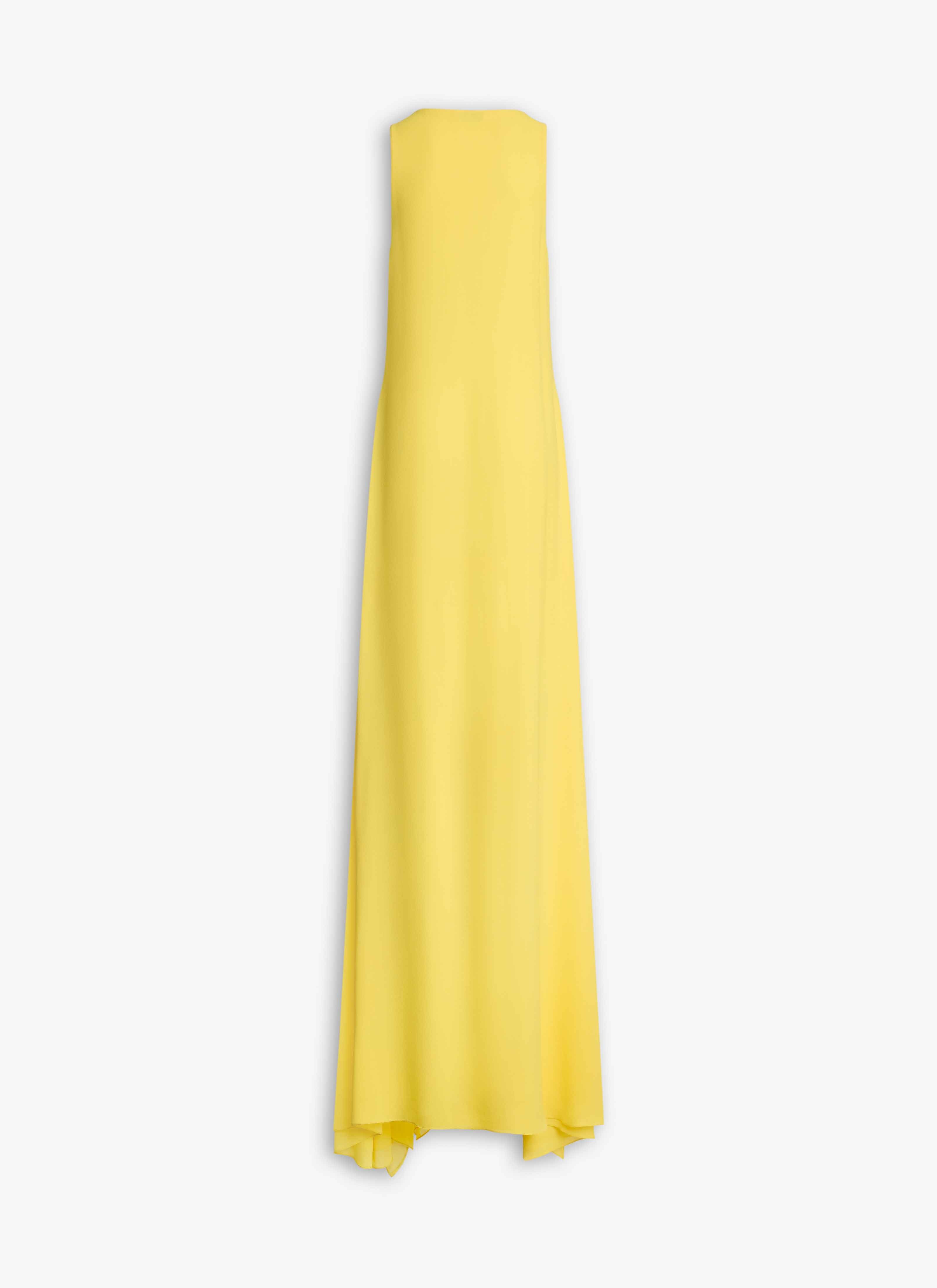 ALAÏA YELLOW GEORGETTE RUFFLE DRESS