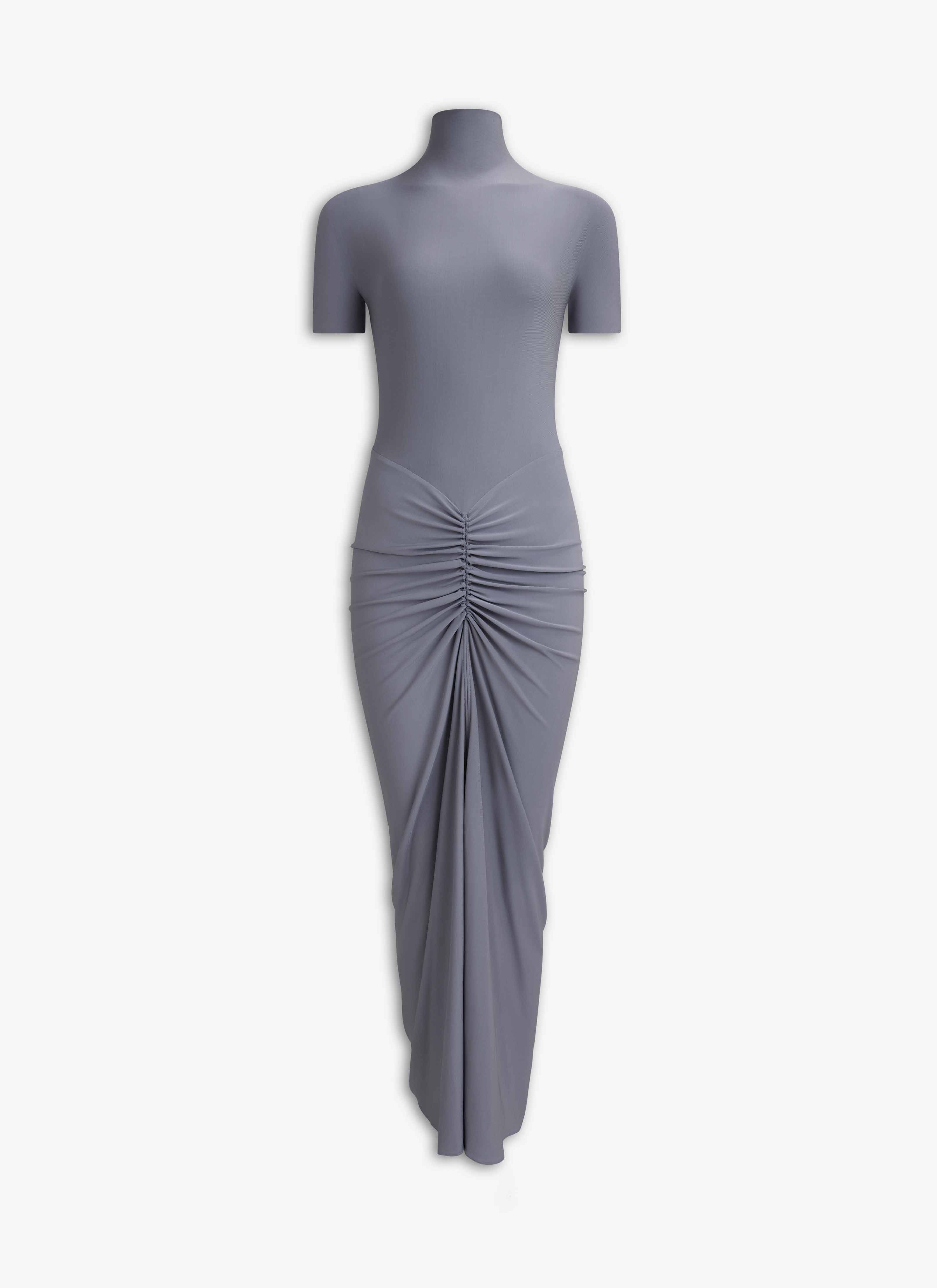 ALAÏA GRAY SOFT JERSEY MAXI DRESS
