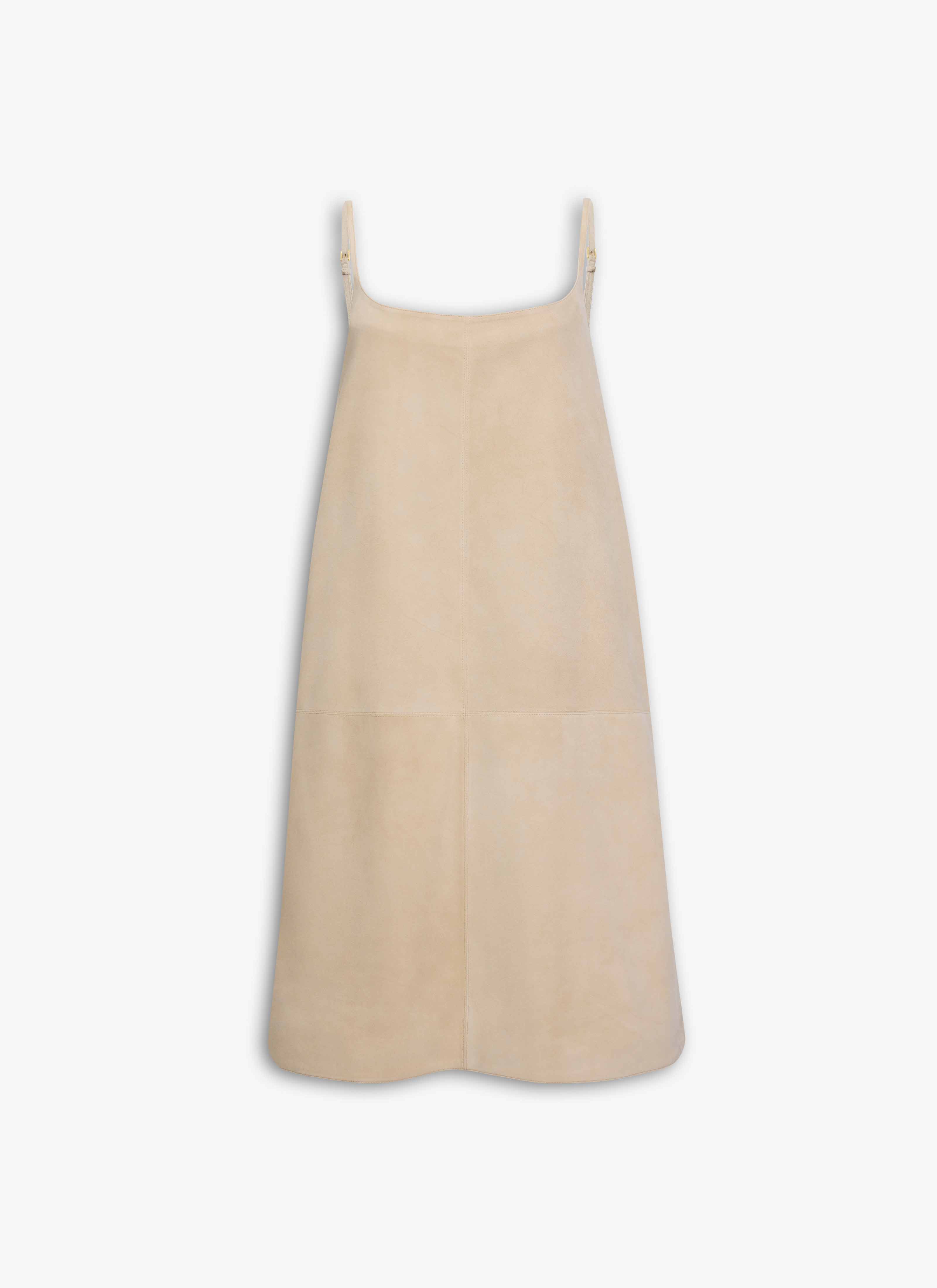 ALAÏA BEIGE SUEDE SLIP DRESS