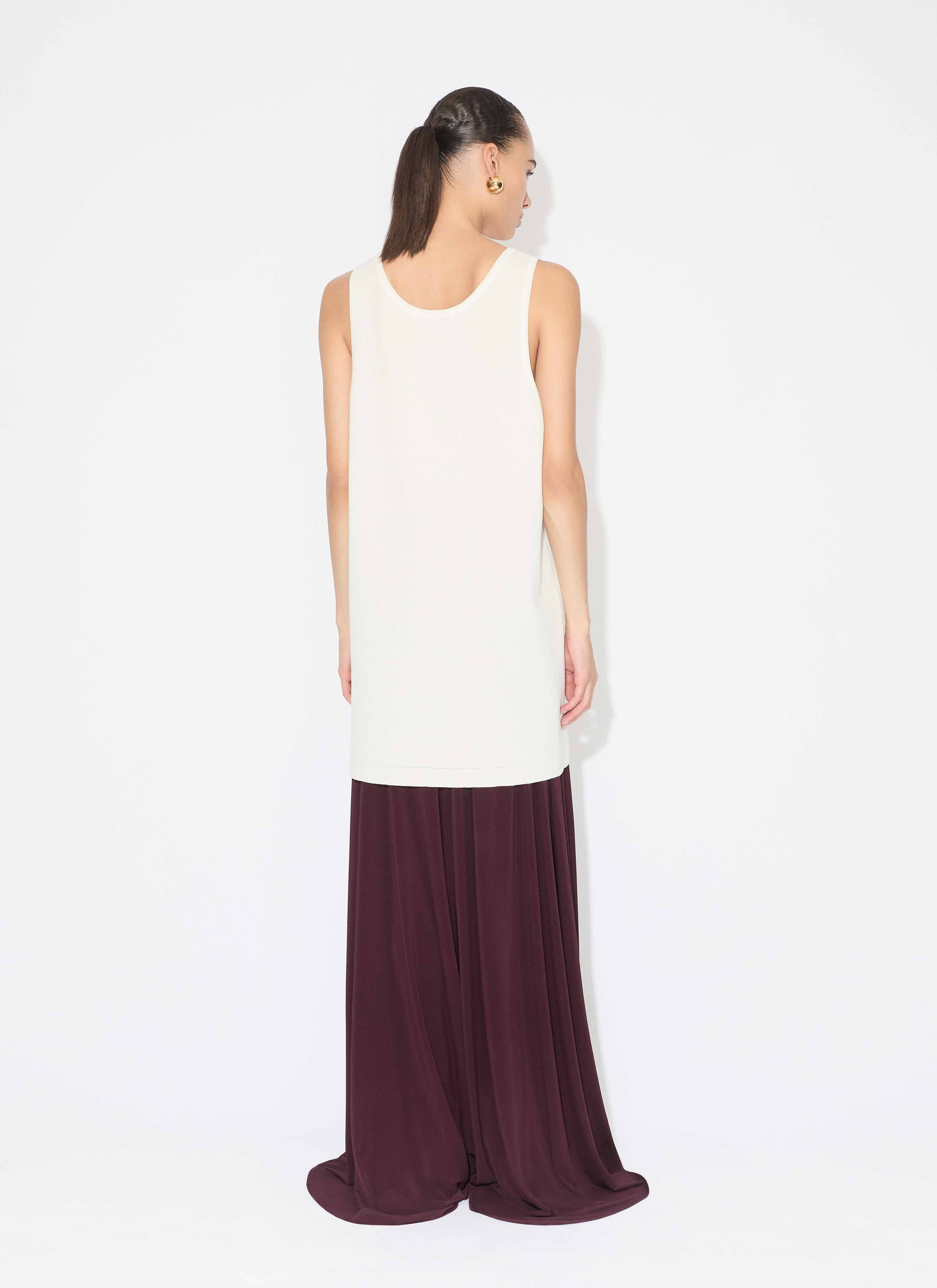 ALAÏA BURGUNDY SOFT JERSEY BUSTIER JUMPSUIT