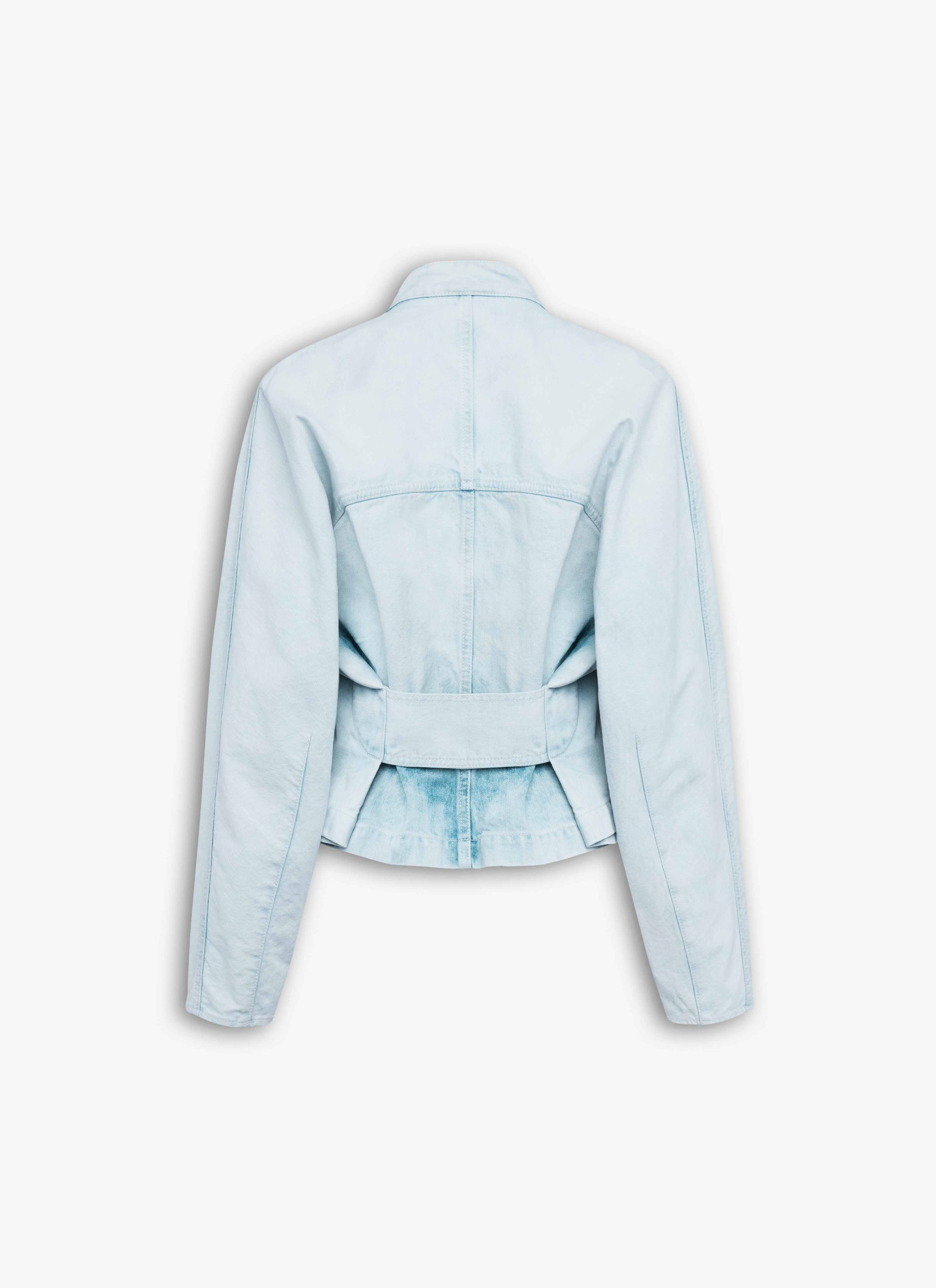 ALAÏA LIGHT BLUE ROUND DENIM JACKET