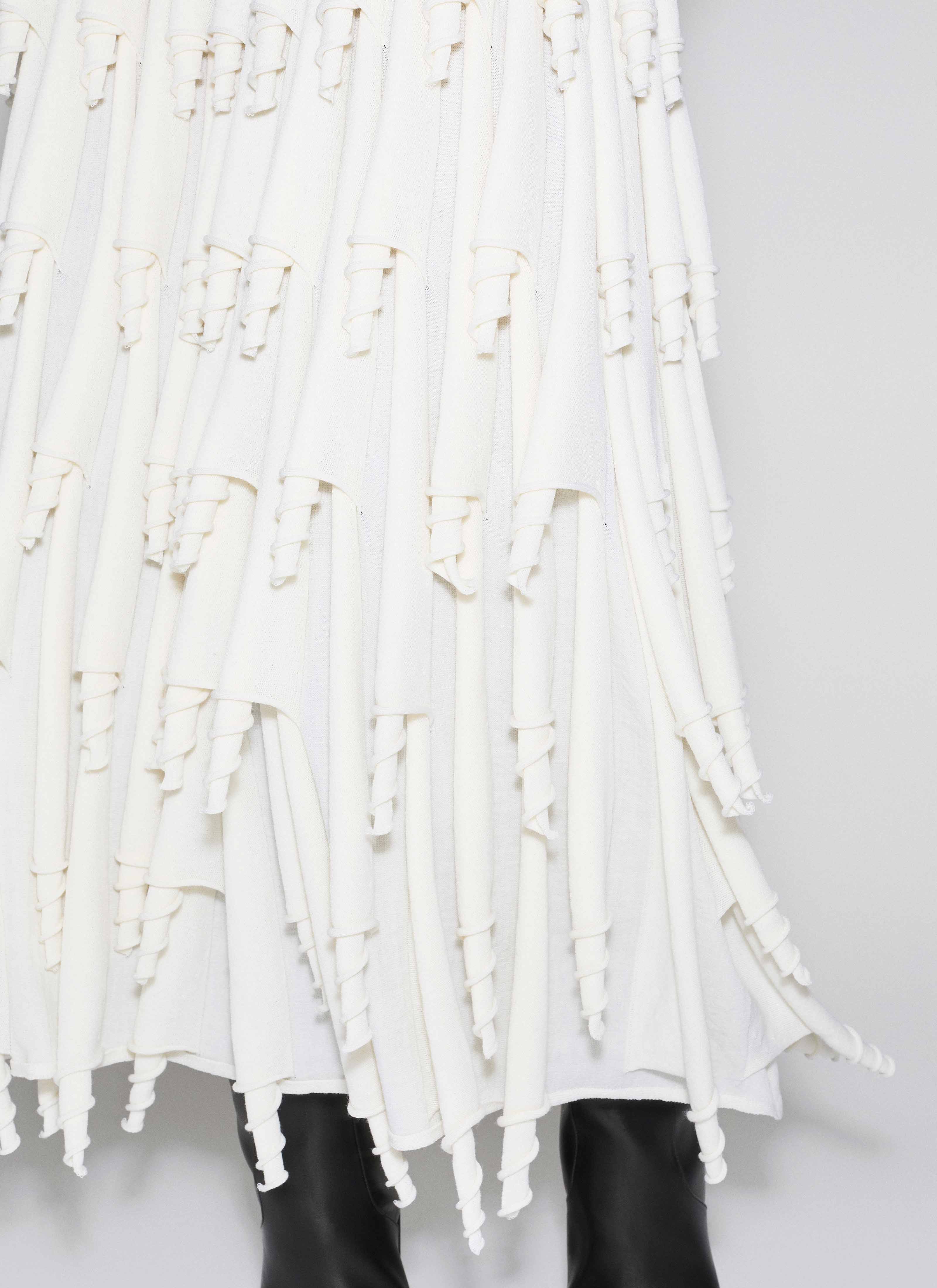ALAÏA   SILK-BLEND KNIT LAYERED  CUPS SKIRT