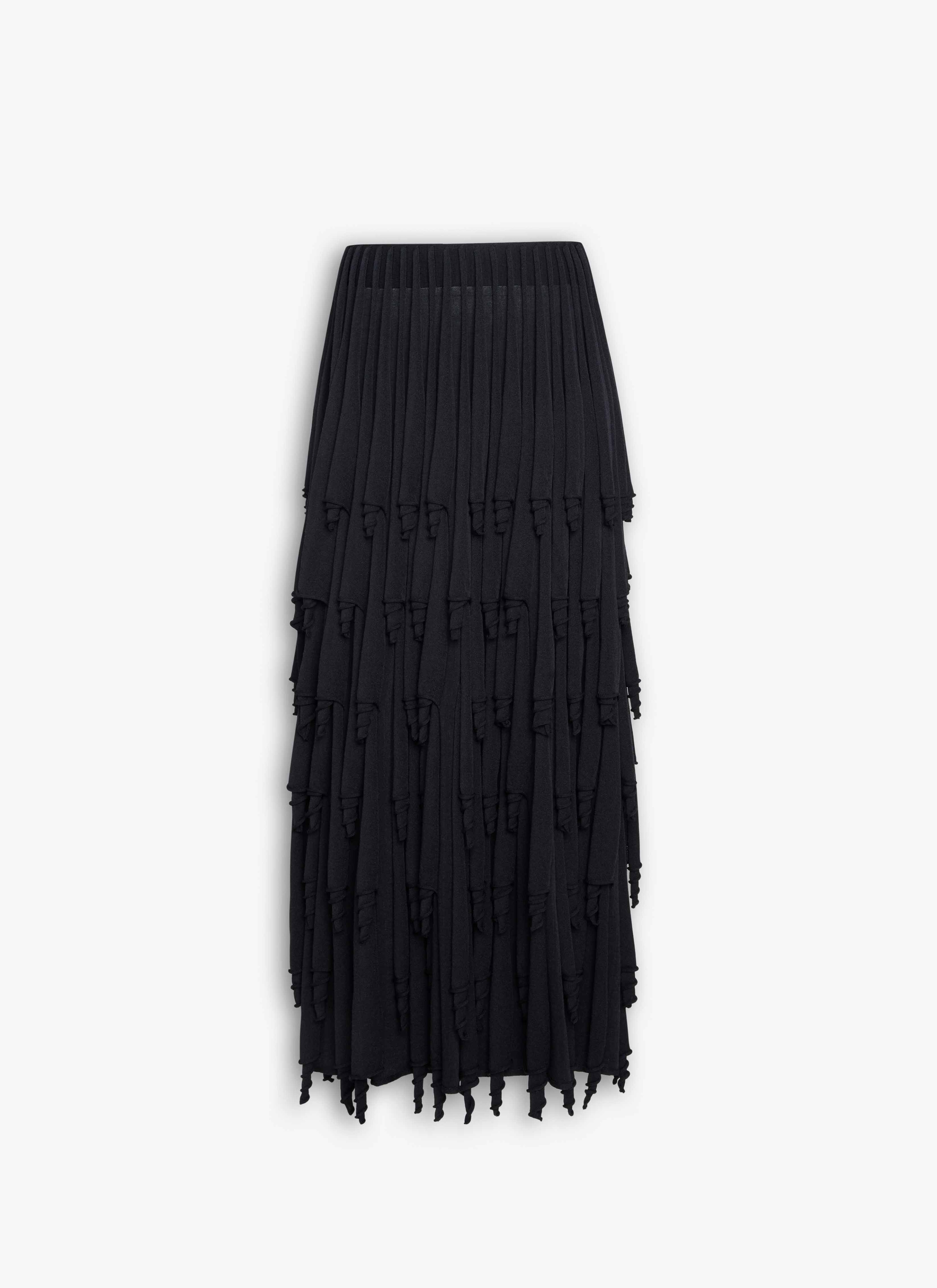ALAÏA   SILK-BLEND KNIT LAYERED  CUPS SKIRT