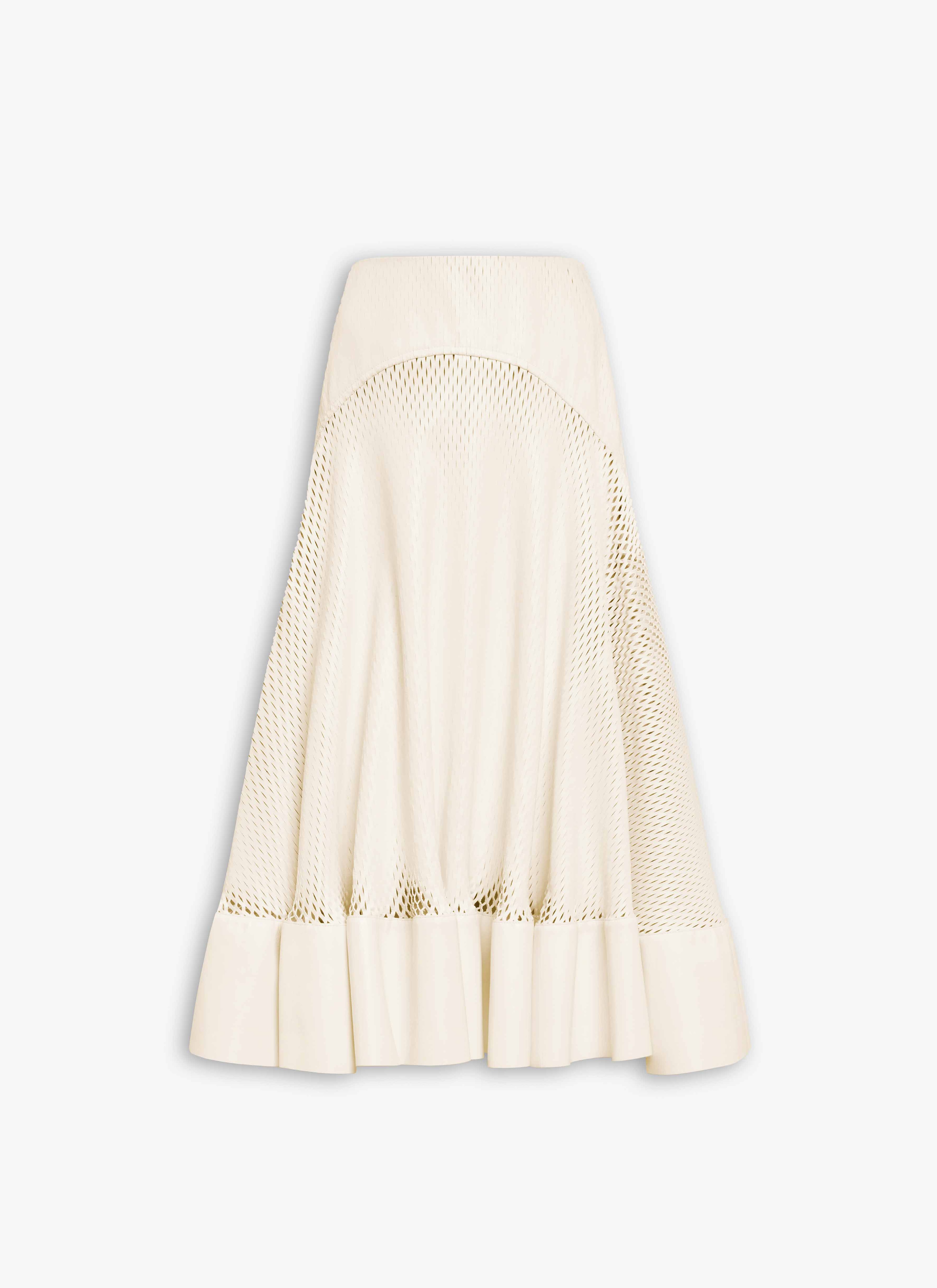 ALAÏA  LAMBSKIN LEATHER FLARE SKIRT