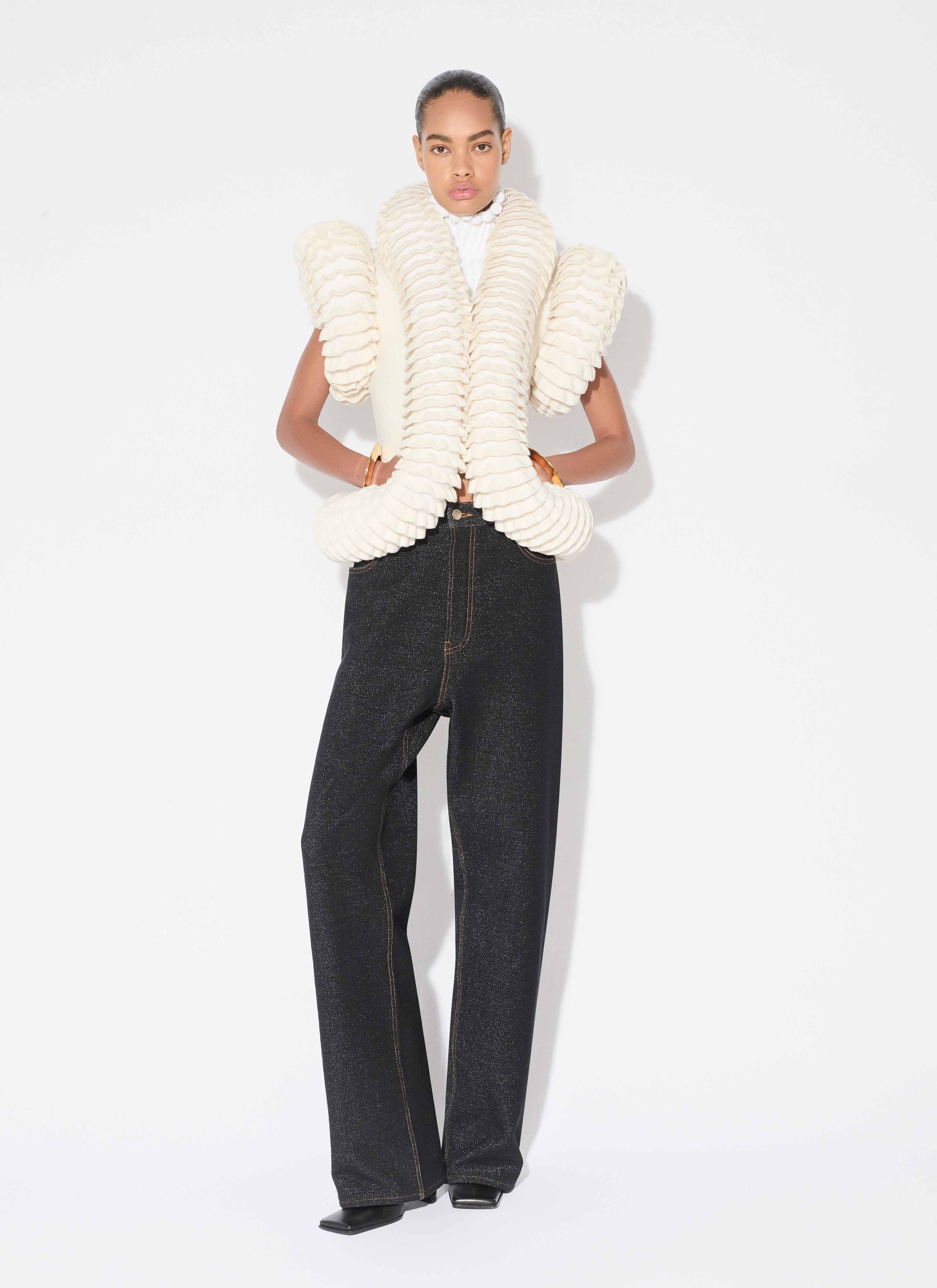 ALAÏA  FELT KNIT CIRCULAR PADDED JACKET