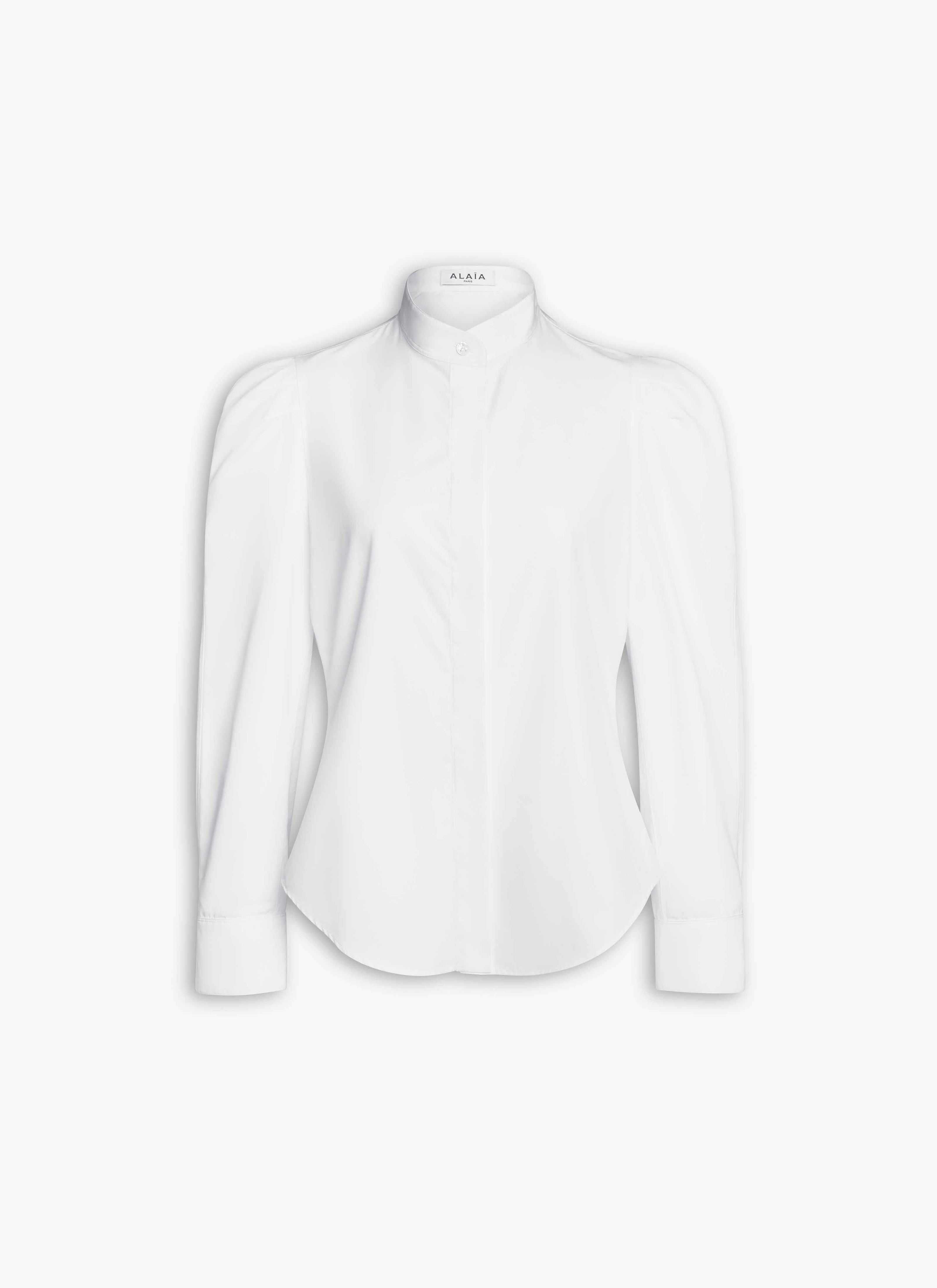 ALAÏA WHITE COTTON POPLIN PUFF SHIRT
