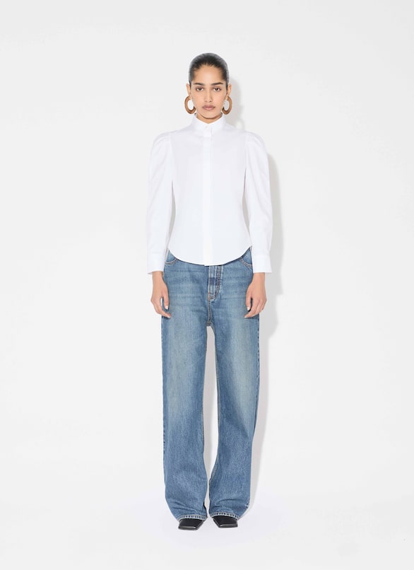 COTTON POPLIN PUFF SHIRT ALAÏA WHITE COTTON POPLIN PUFF SHIRT