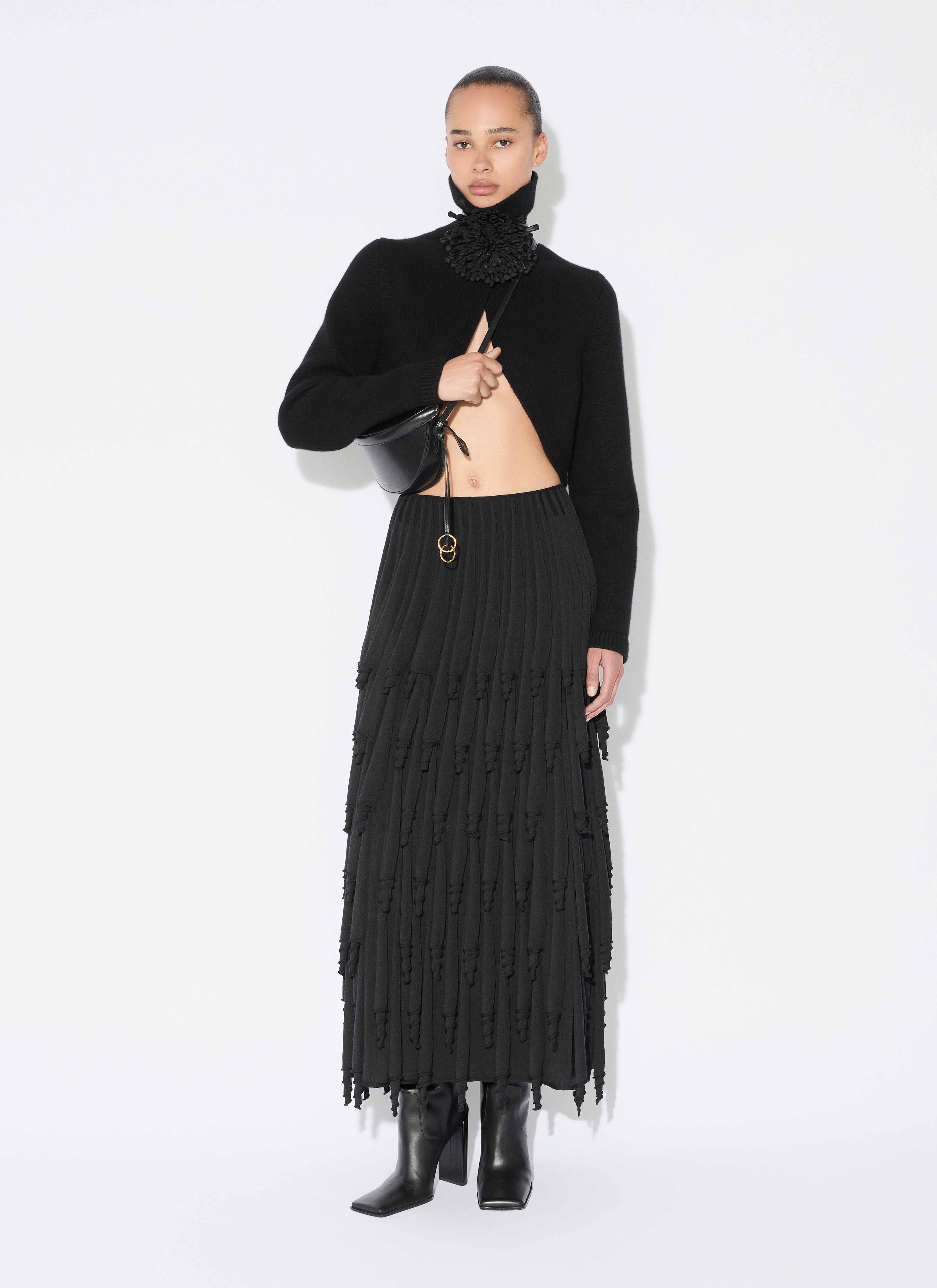 ALAÏA BLACK CASHMERE KNIT CUT-OUT JUMPER