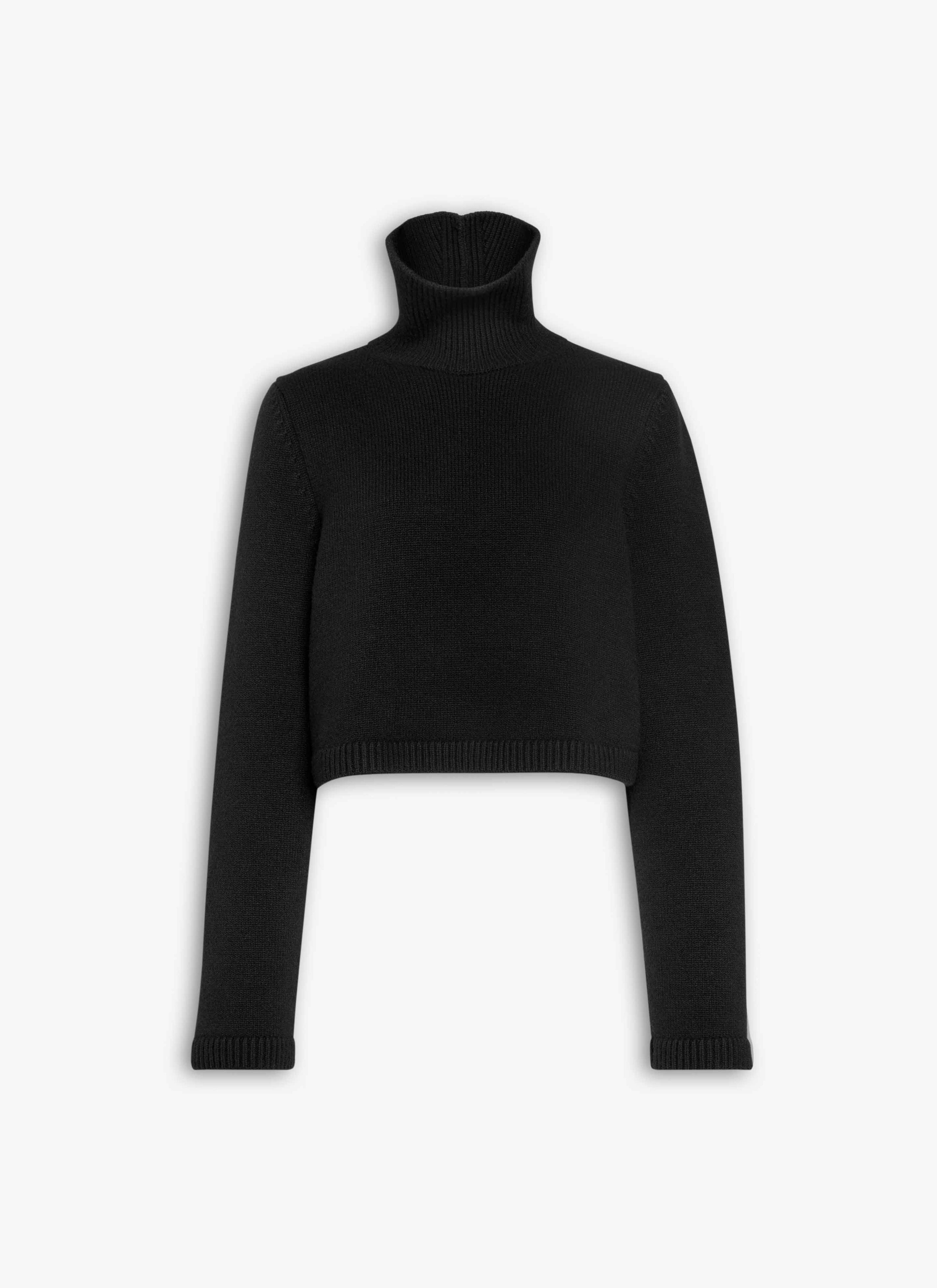 ALAÏA BLACK CASHMERE KNIT CROPPED JUMPER
