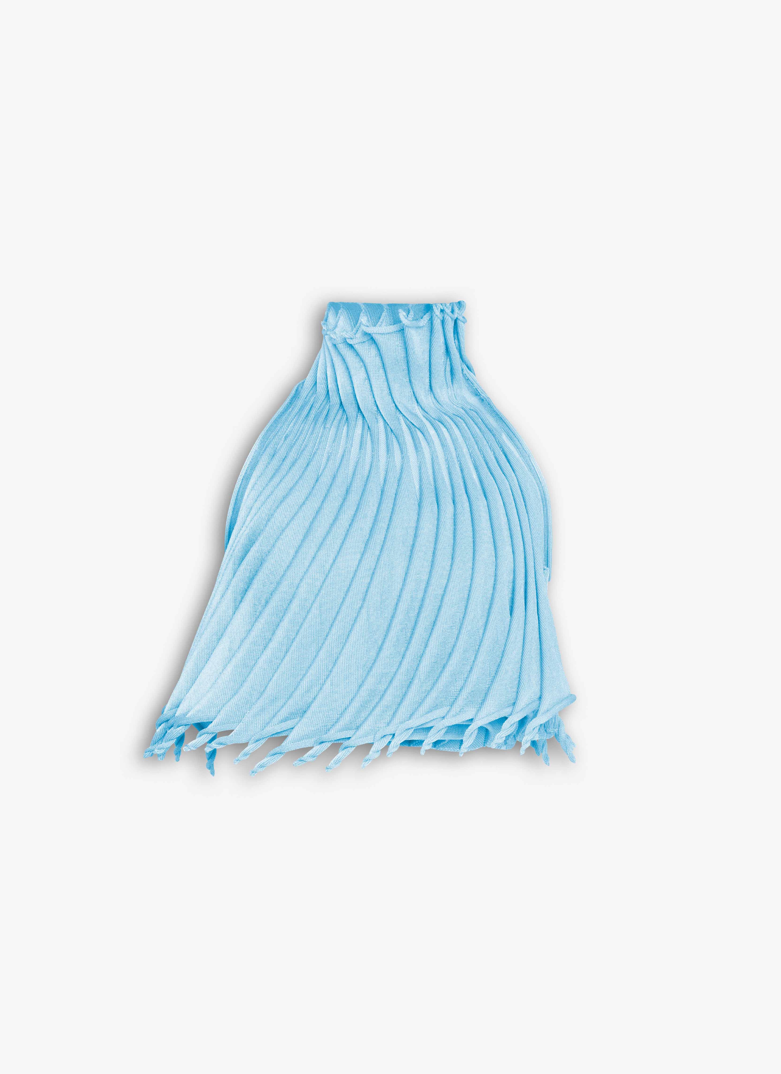 ALAÏA GLACIER BLUE CUPS NYLON KNIT TAPERED TOP