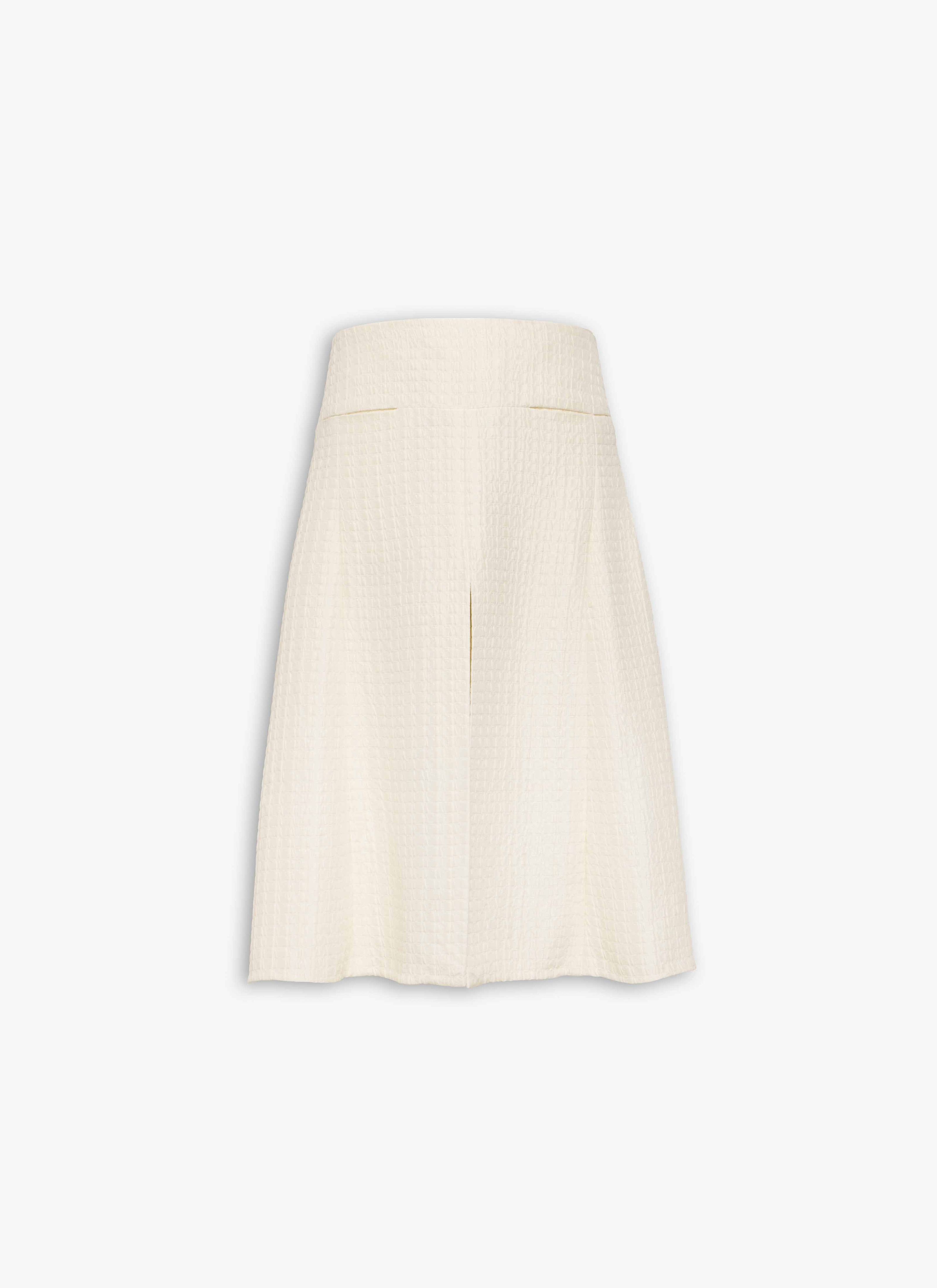 ALAÏA IVORY SILK SLIT SKIRT
