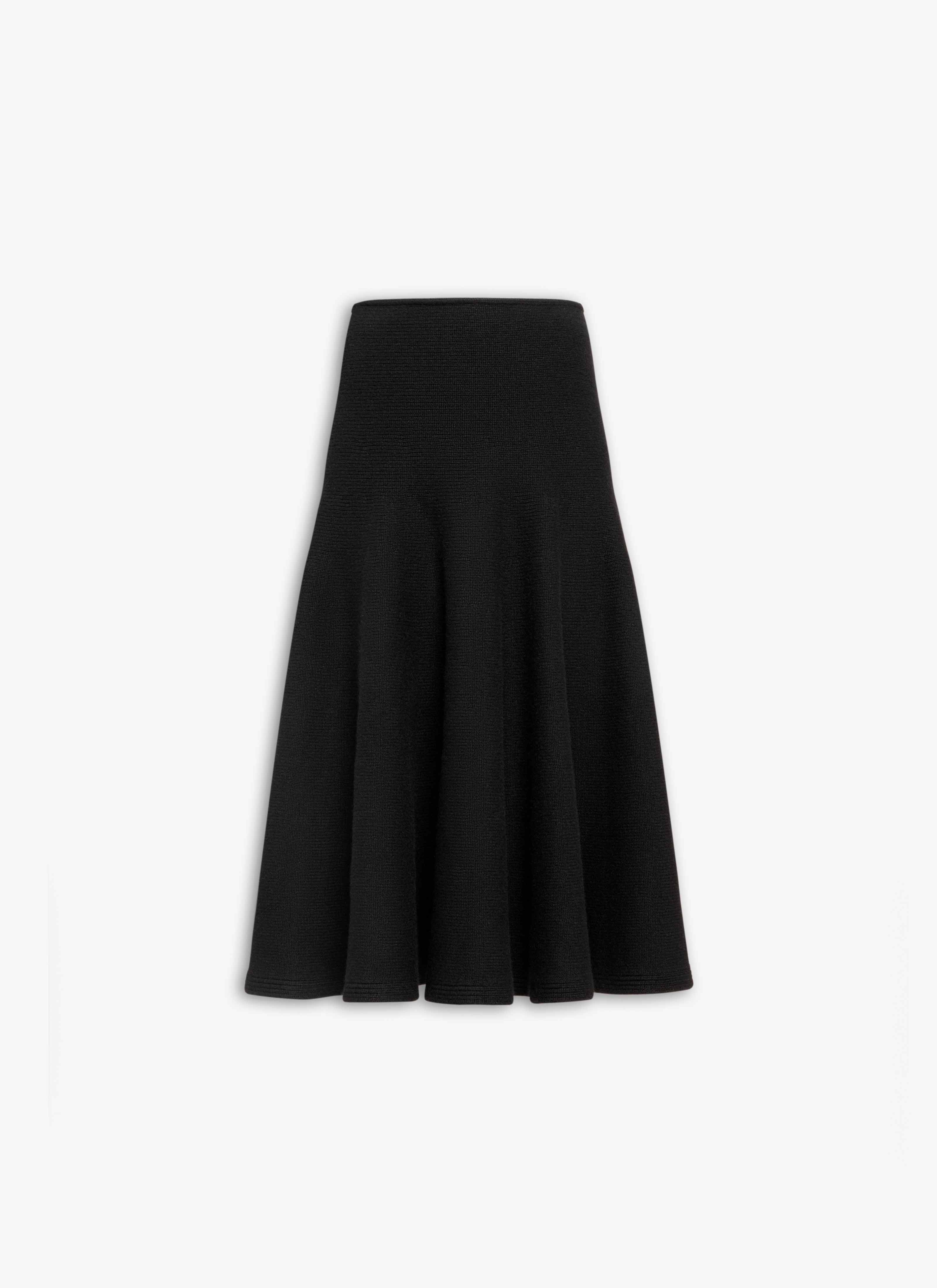 ALAÏA BLACK CASHMERE KNIT FLARE SKIRT
