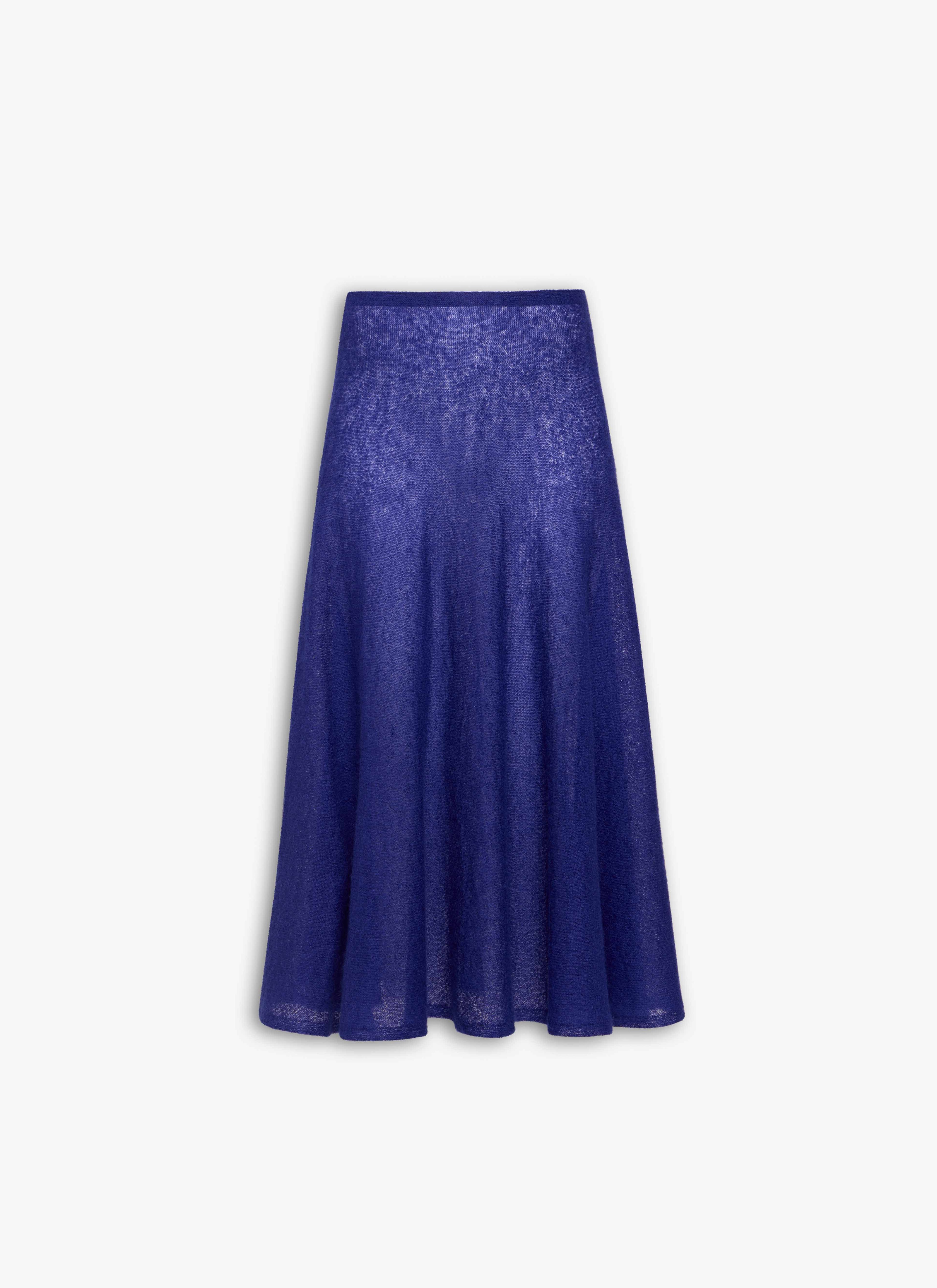 ALAÏA INDIGO MOHAIR KNIT CIRCLE SKIRT