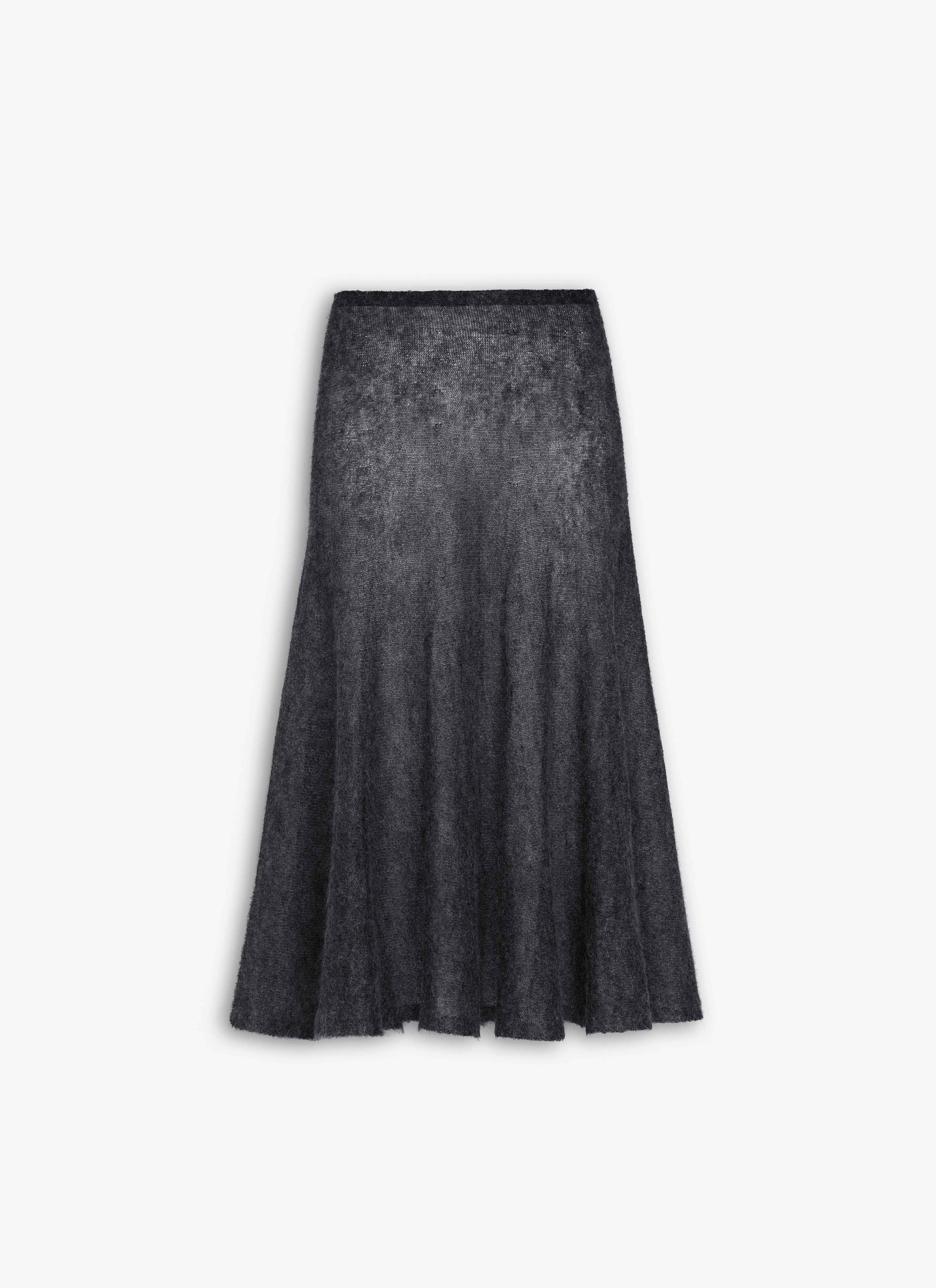 ALAÏA GRAY MOHAIR KNIT CIRCLE SKIRT