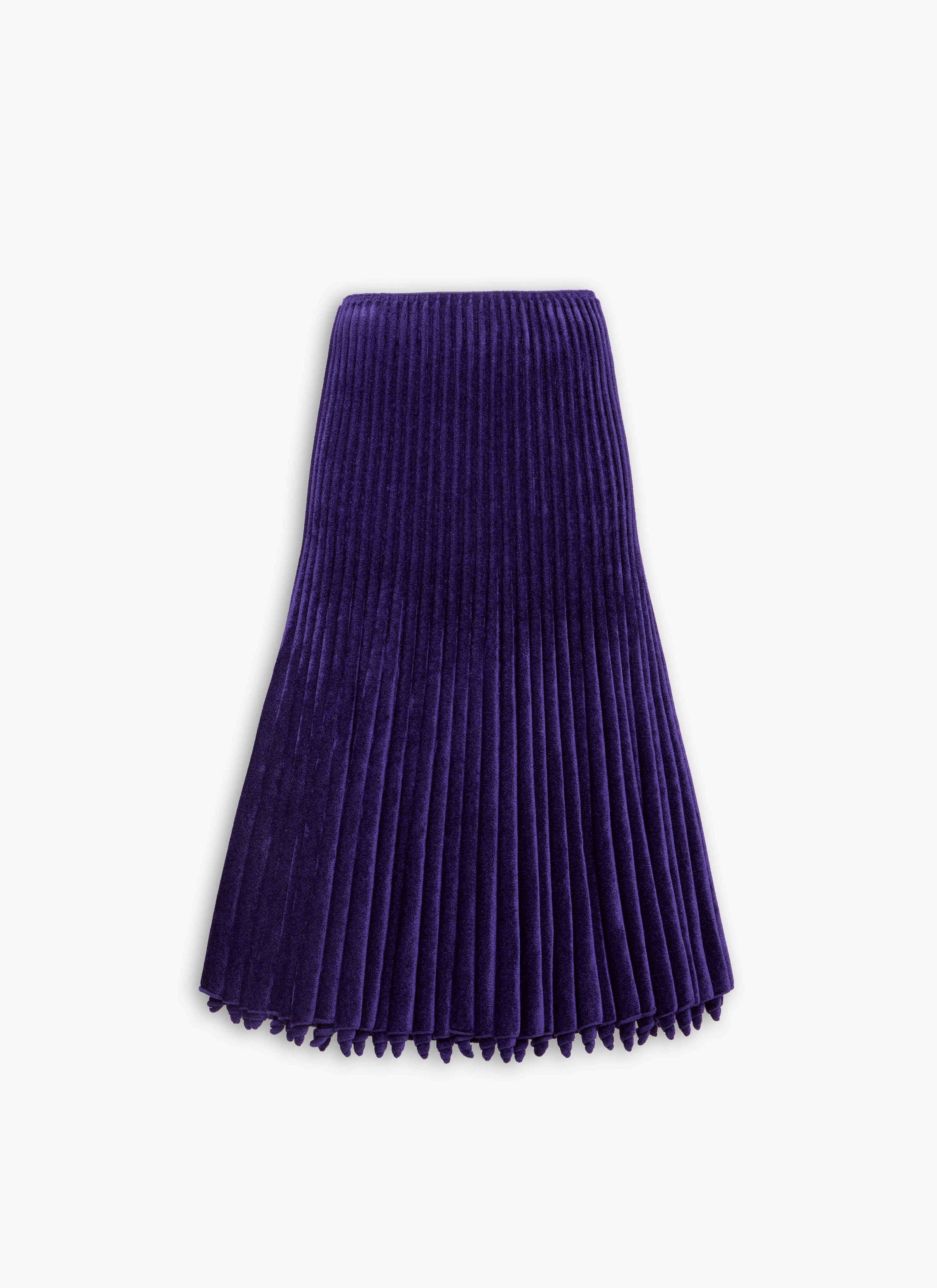 ALAÏA VIOLET VELVET KNIT SKIRT