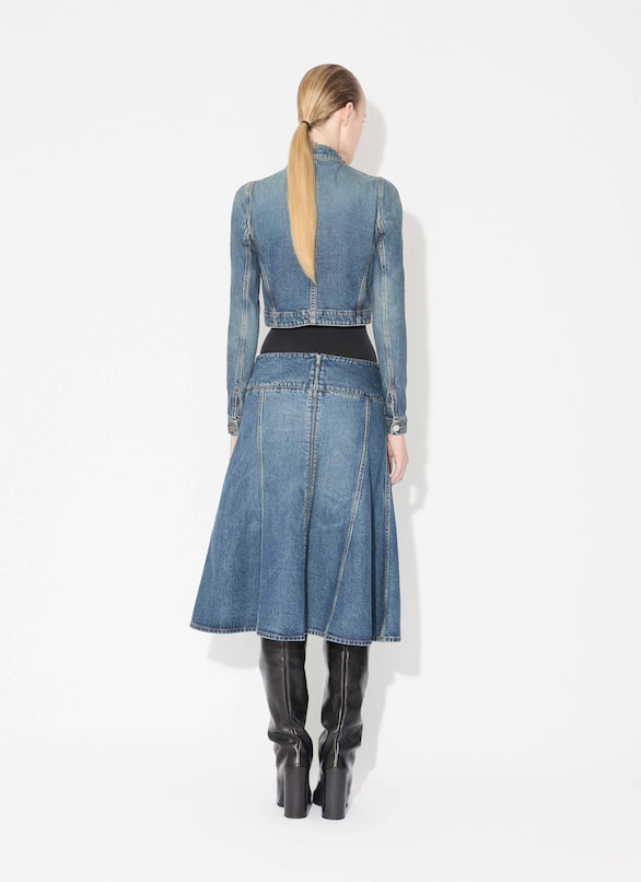 DENIM SLIT SKIRT ALAÏA BLUE DENIM SLIT SKIRT
