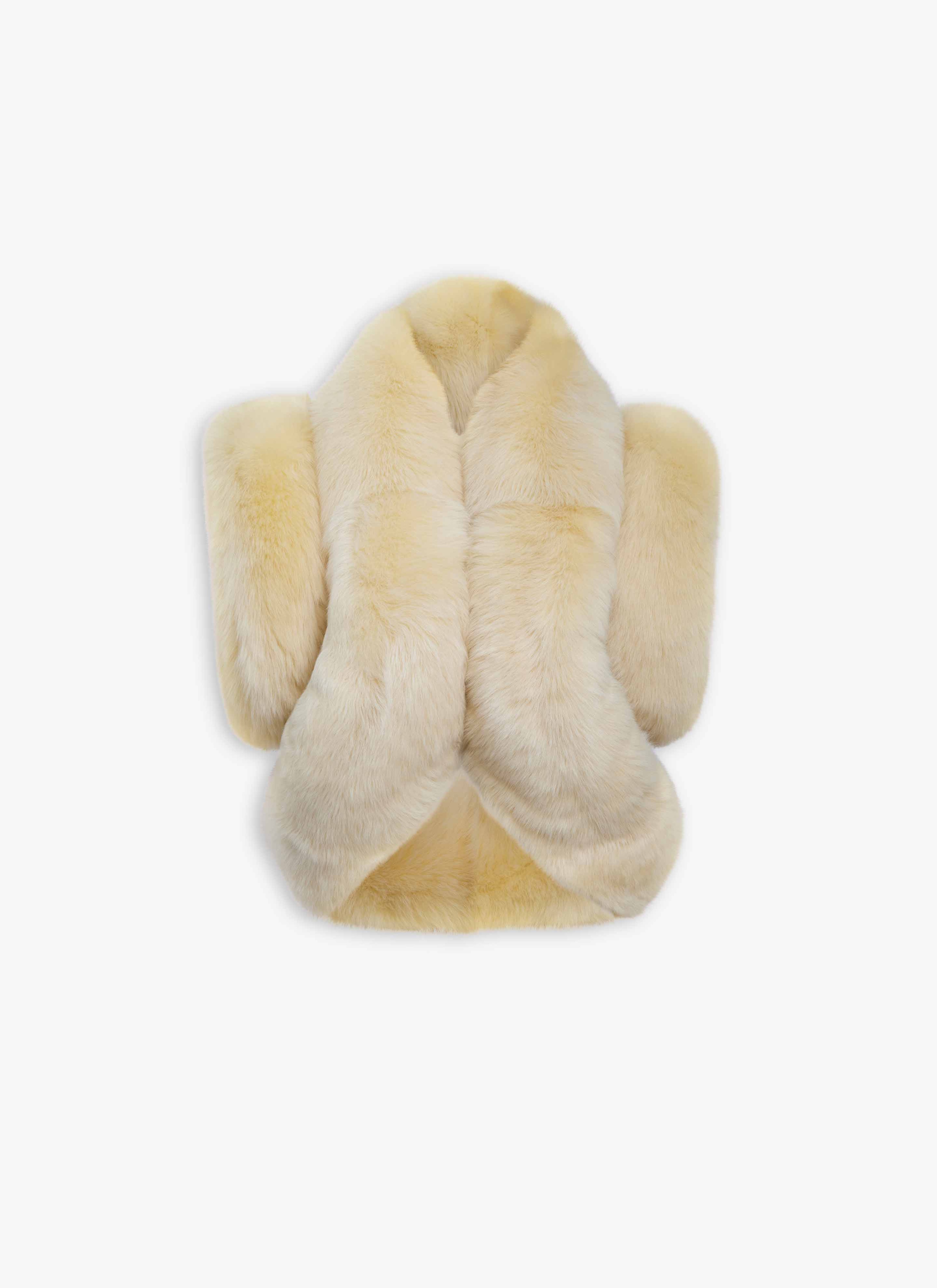 ALAÏA NATURAL PADDED SHEARLING VEST