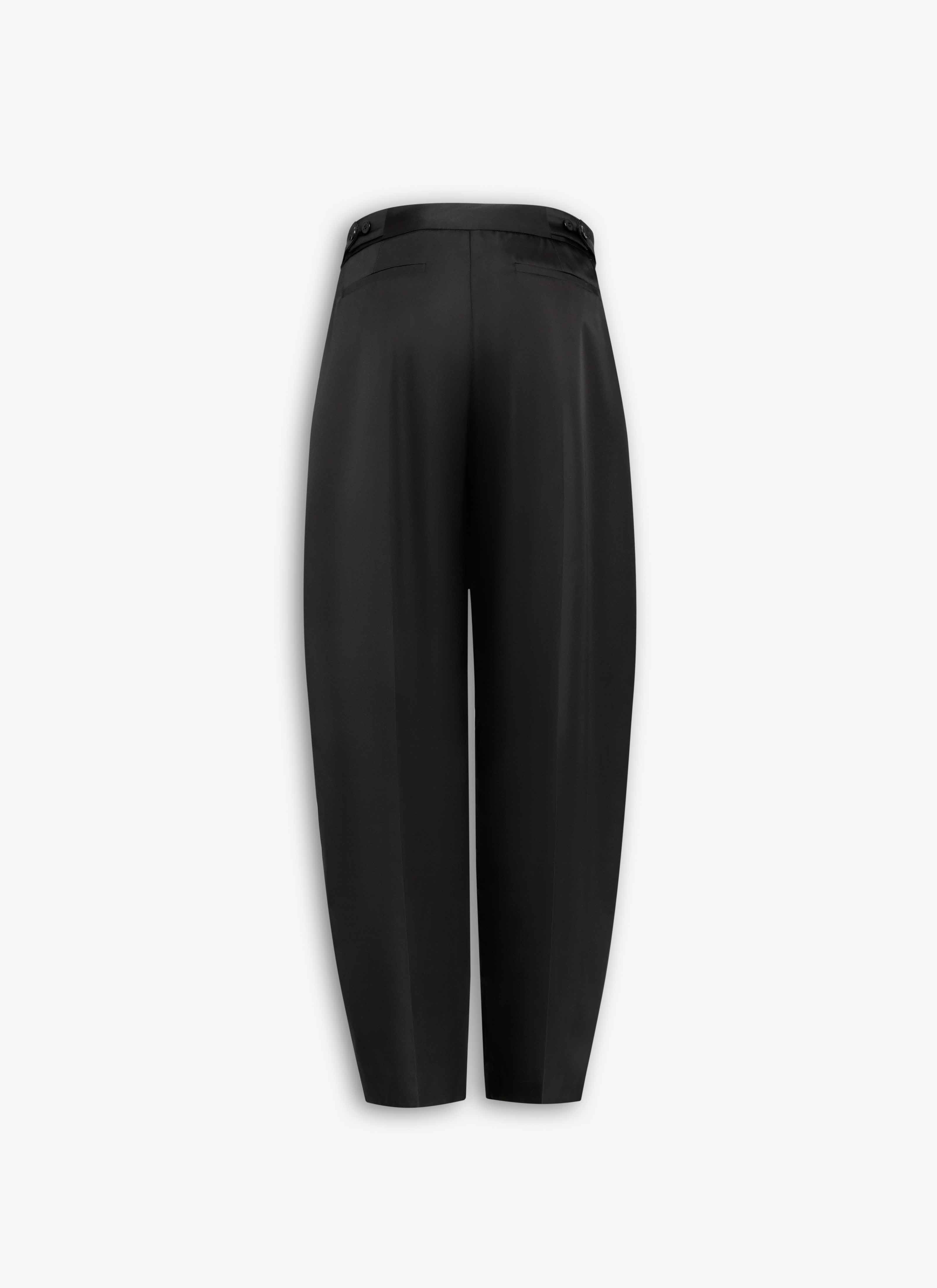 ALAÏA BLACK TECHNICAL TAFFETA TAILORED PANTS