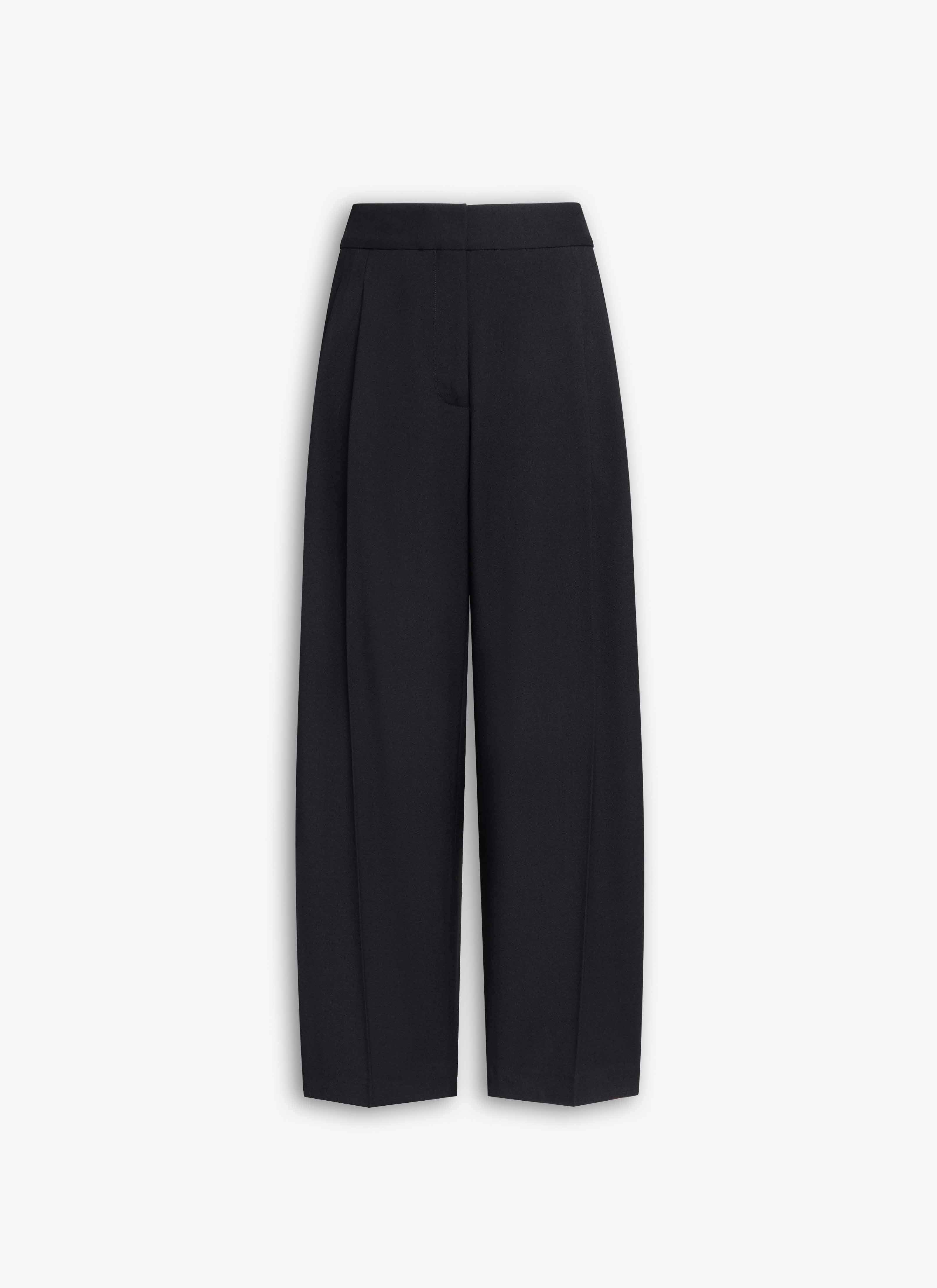 ALAÏA BLACK WOOL GABARDINE TAILORED PANTS