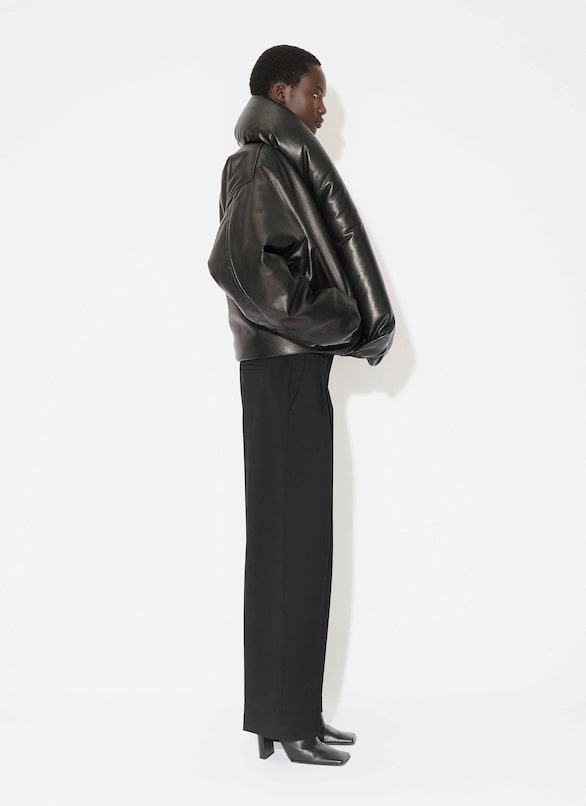 PANTALONI SARTORIALI IN GABARDINE DI LANA ALAÏA NERO PANTALONI SARTORIALI IN GABARDINE DI LANA