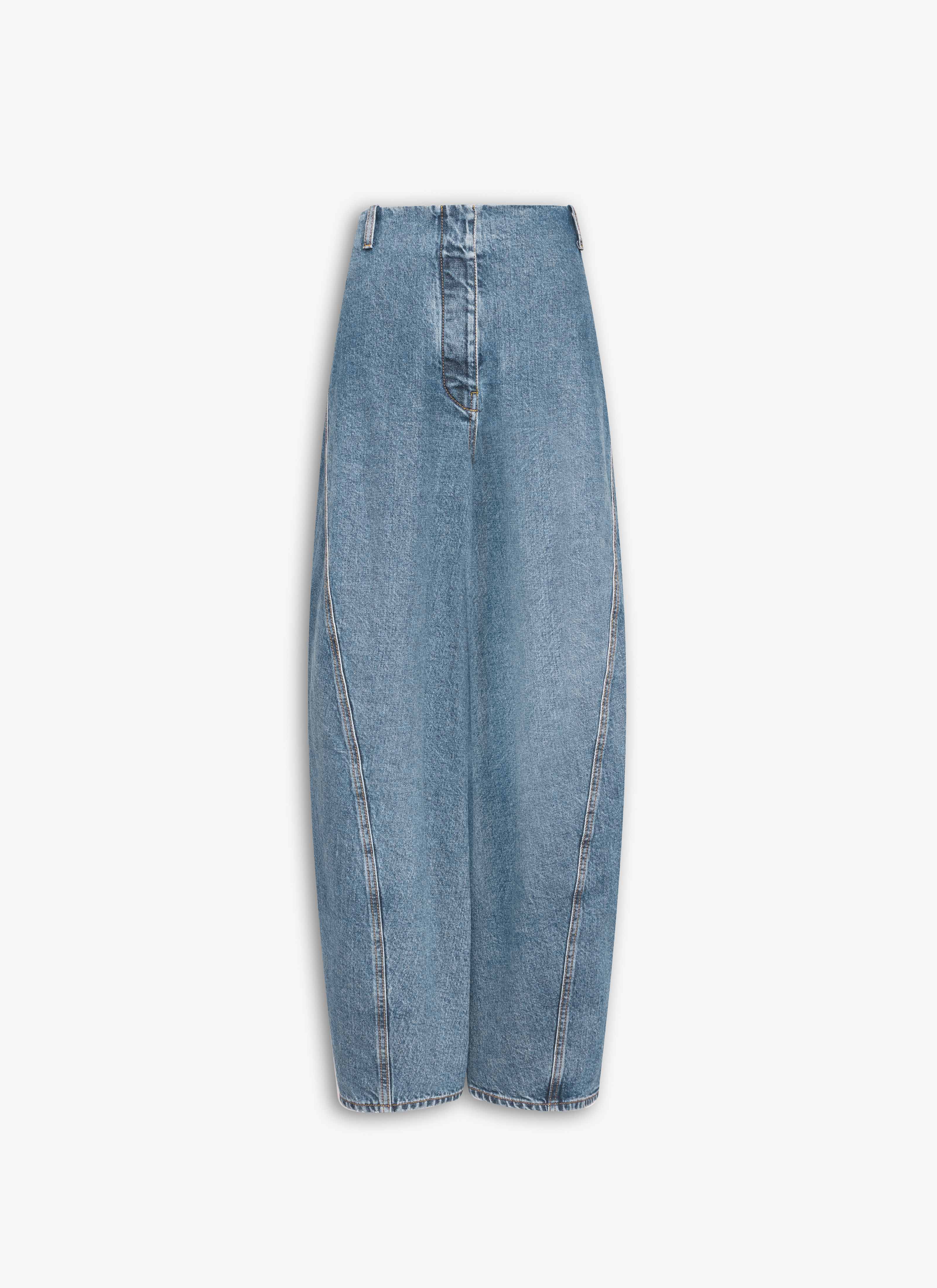 ALAÏA BLUE DENIM CARGO PANTS