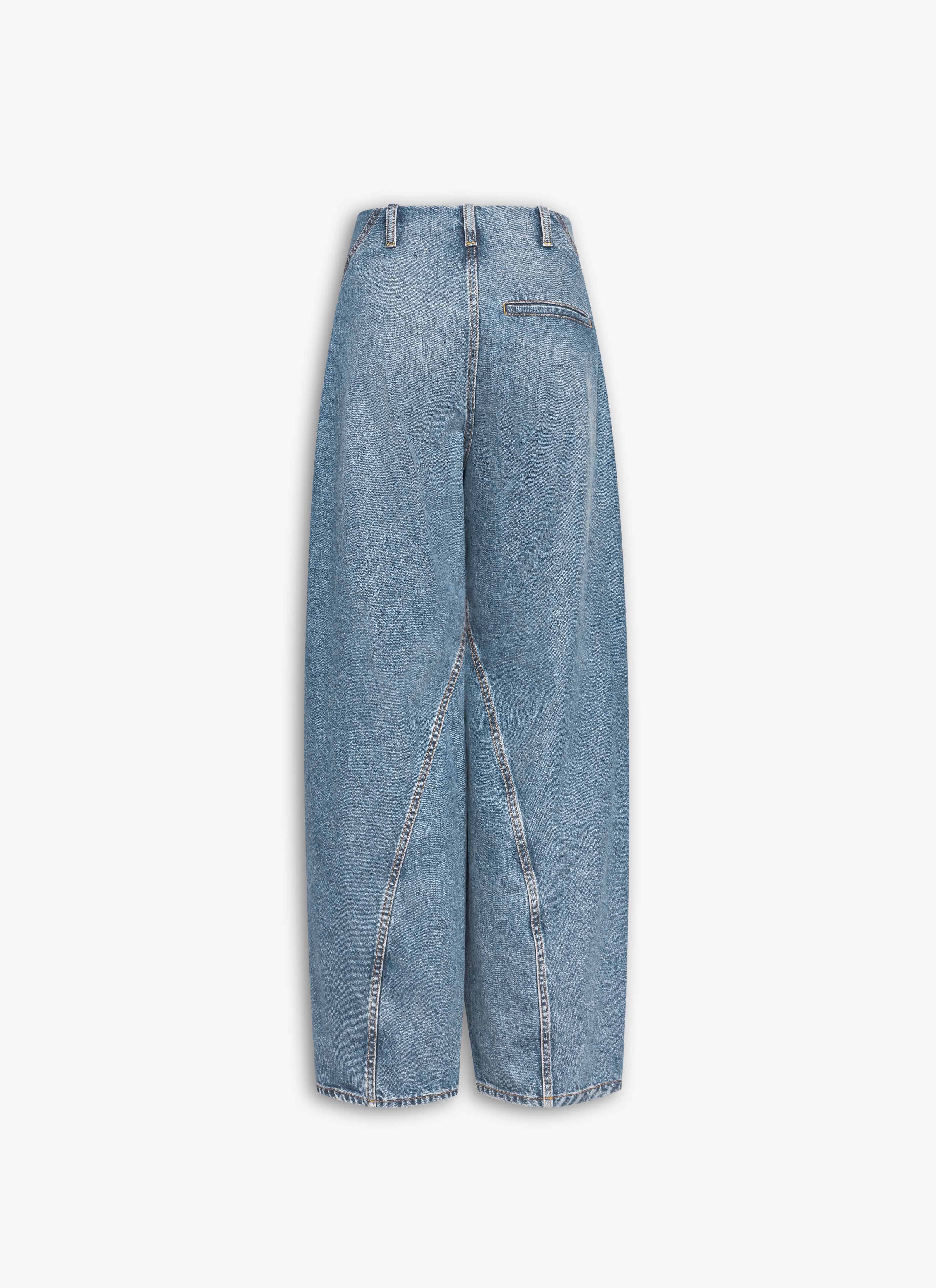 ALAÏA BLUE DENIM CARGO PANTS