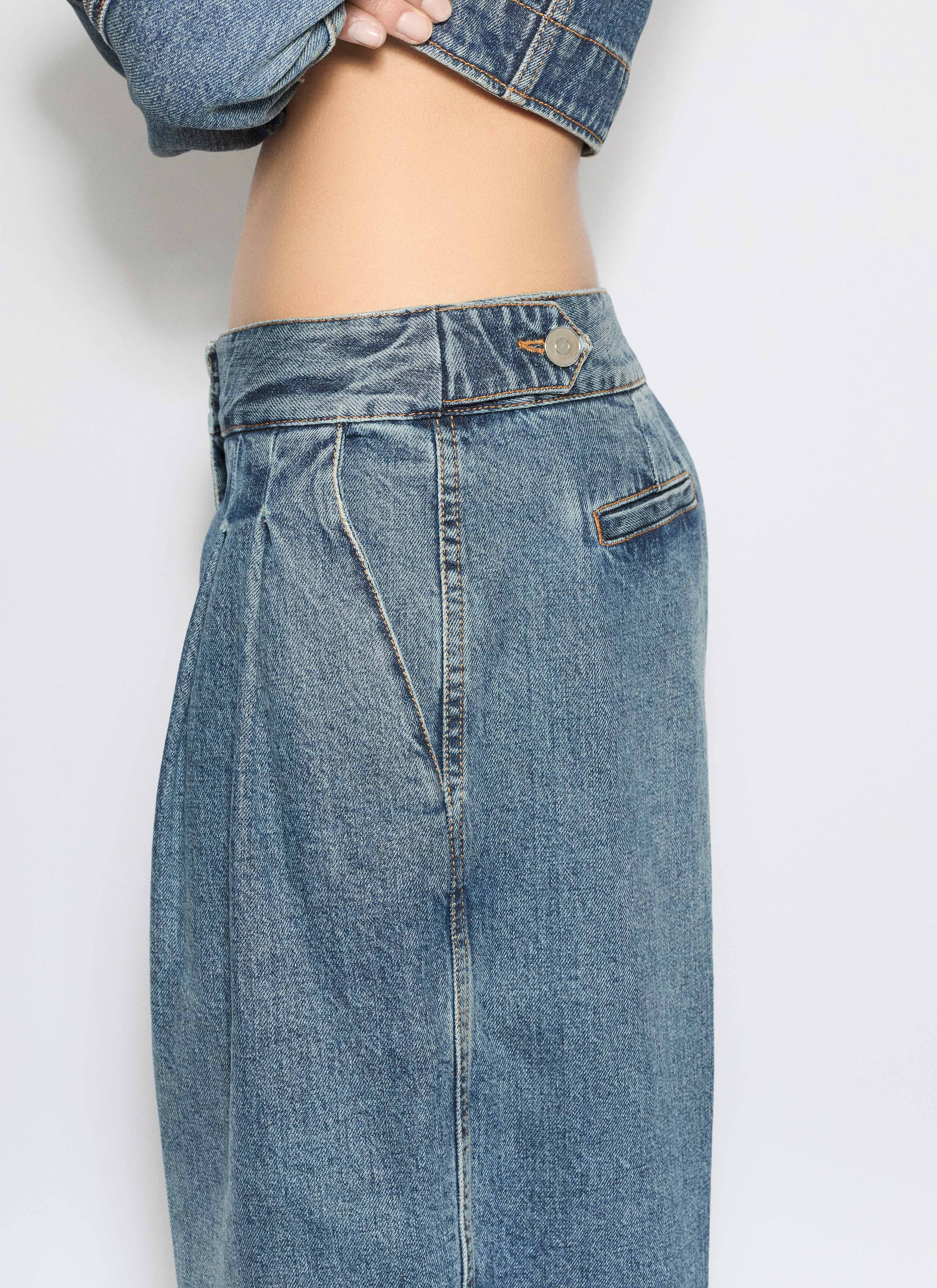 ALAÏA BLUE DENIM TAILORED PANTS