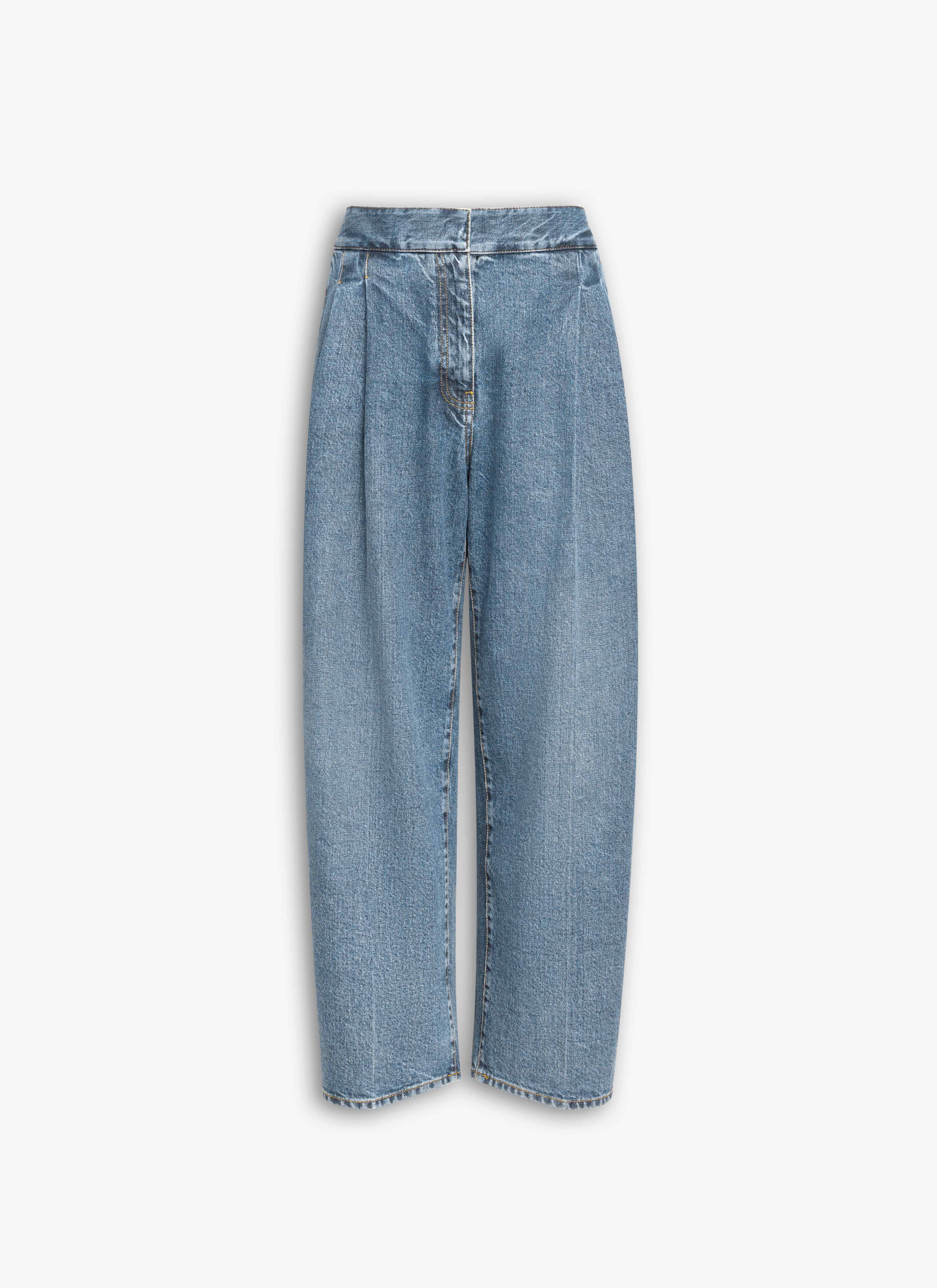 ALAÏA BLUE DENIM TAILORED PANTS