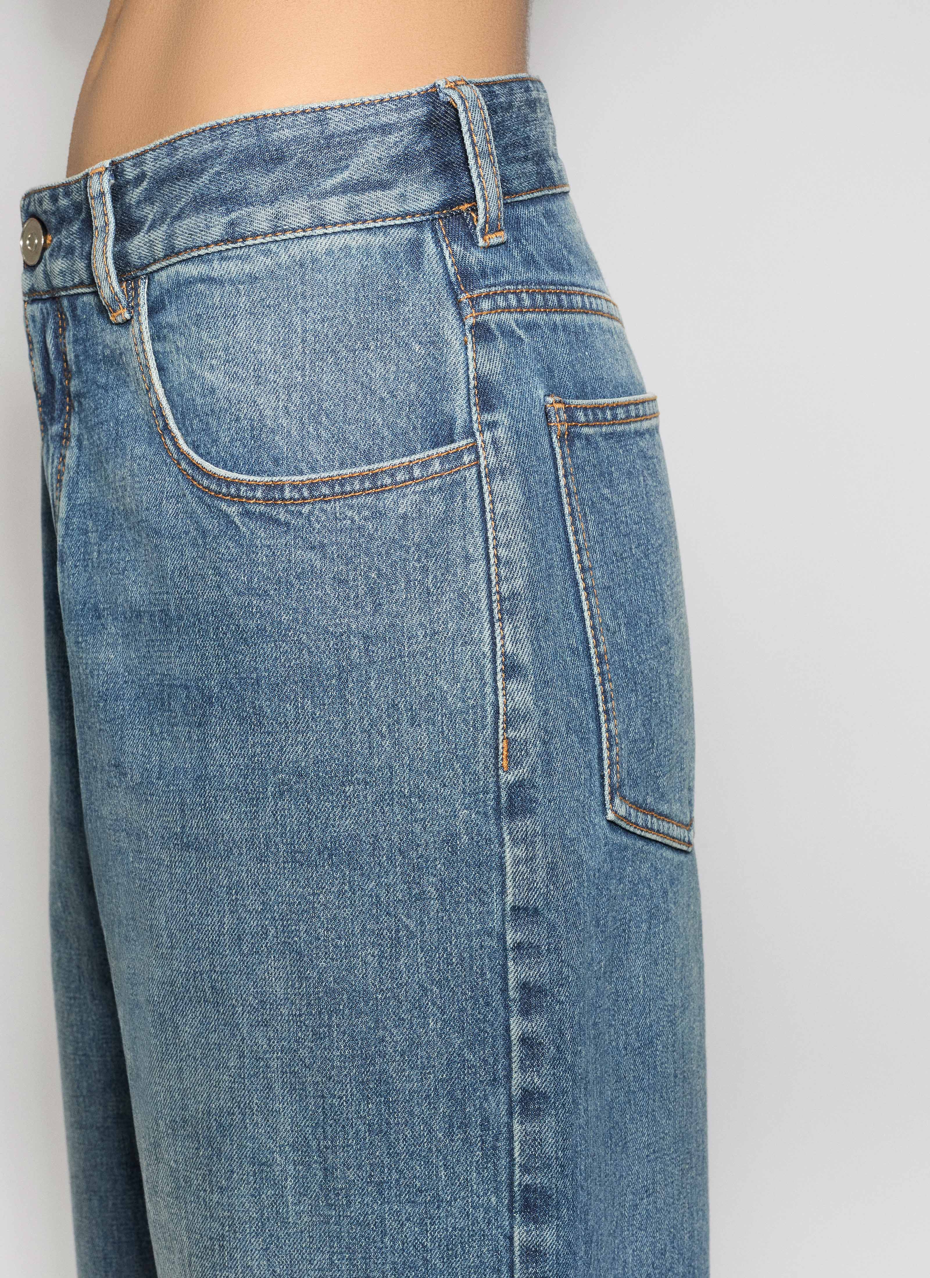 ALAÏA BLUE LOW WAIST DENIM PANTS